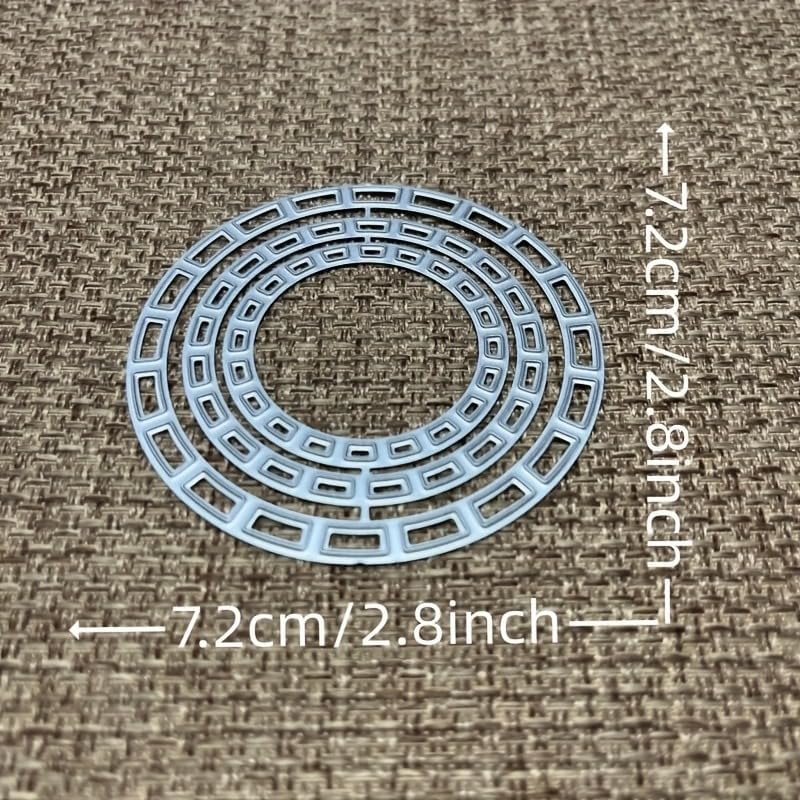 Lapoo Geometric Cutting Die for Scrapbooking - Durable, Cut Stencils for DIY Scrapbook Photo Album Decorative Paper Card, Card Making Supplies (Three Hollowed-Out Rings 2.8 x 2.8 in)