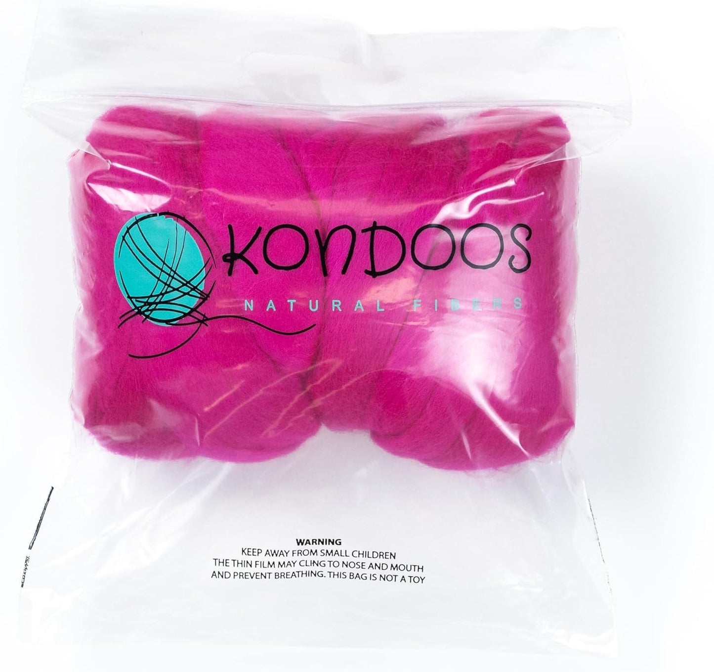 Colored Natural Wool roving, 8 OZ. Best Wool for Needle Felting, Wet Felting, handcrafts and Spinning. (Magenta)