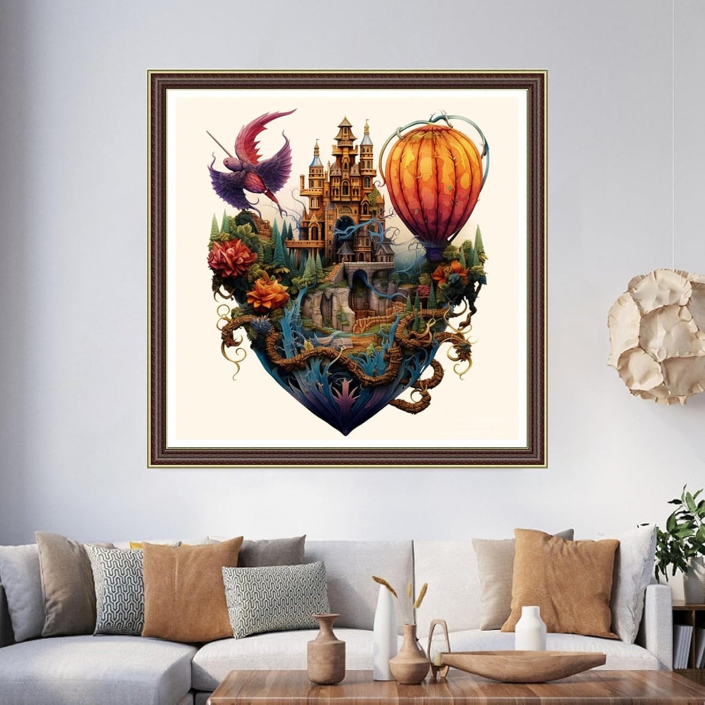 Foxhool Beginners Cross Stitch Kits Stamped Full Range of Embroidery Kits for Adults DIY Cross Stitches kit Embroidery Patterns for Needlepoint kit-Magic Castle 17.7x17.7 inc