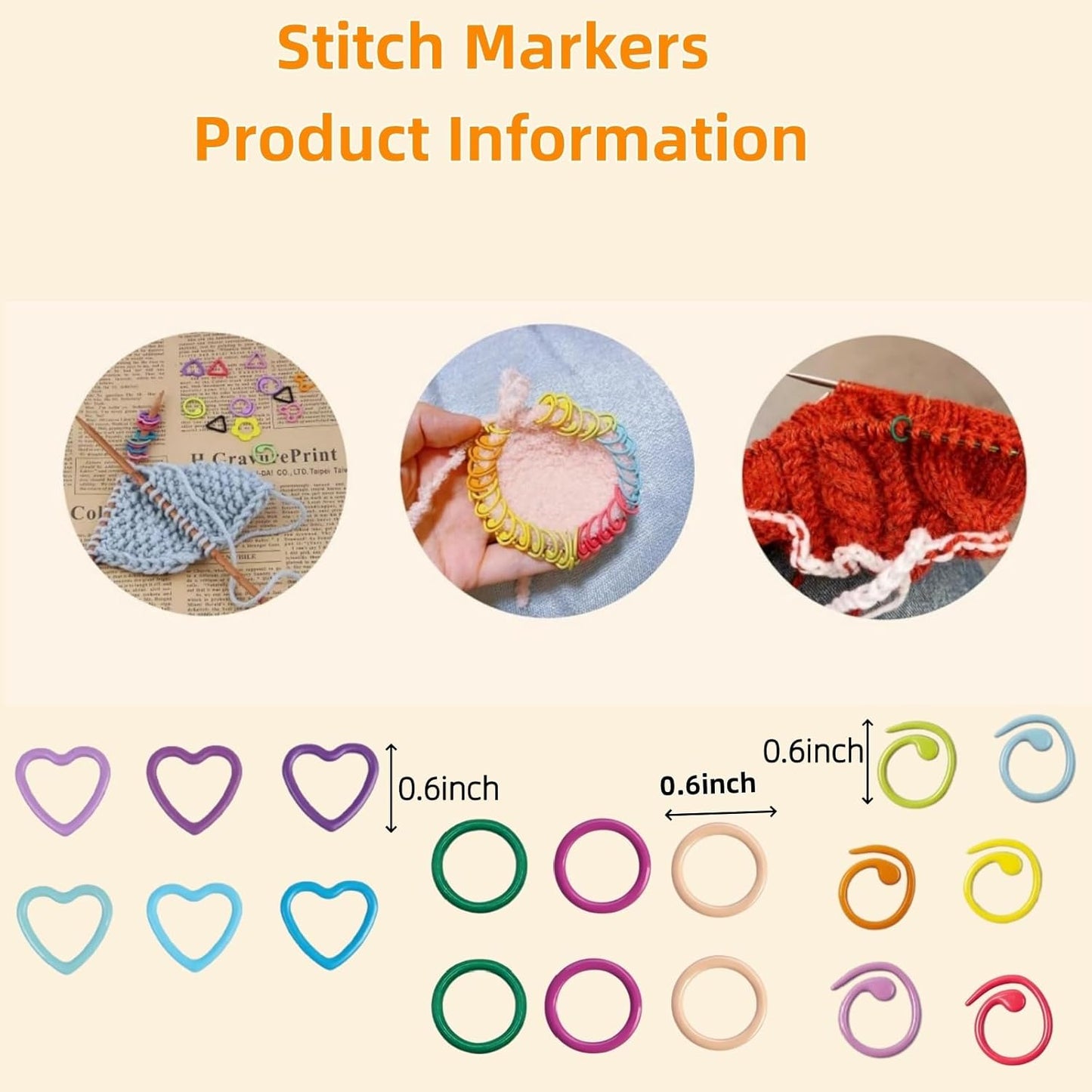 50Pcs Split Ring Stitch Markers with Box,Spiral Metal Stitch Markers for Crocheting Knitting Sewing DIY Handmade Crafts