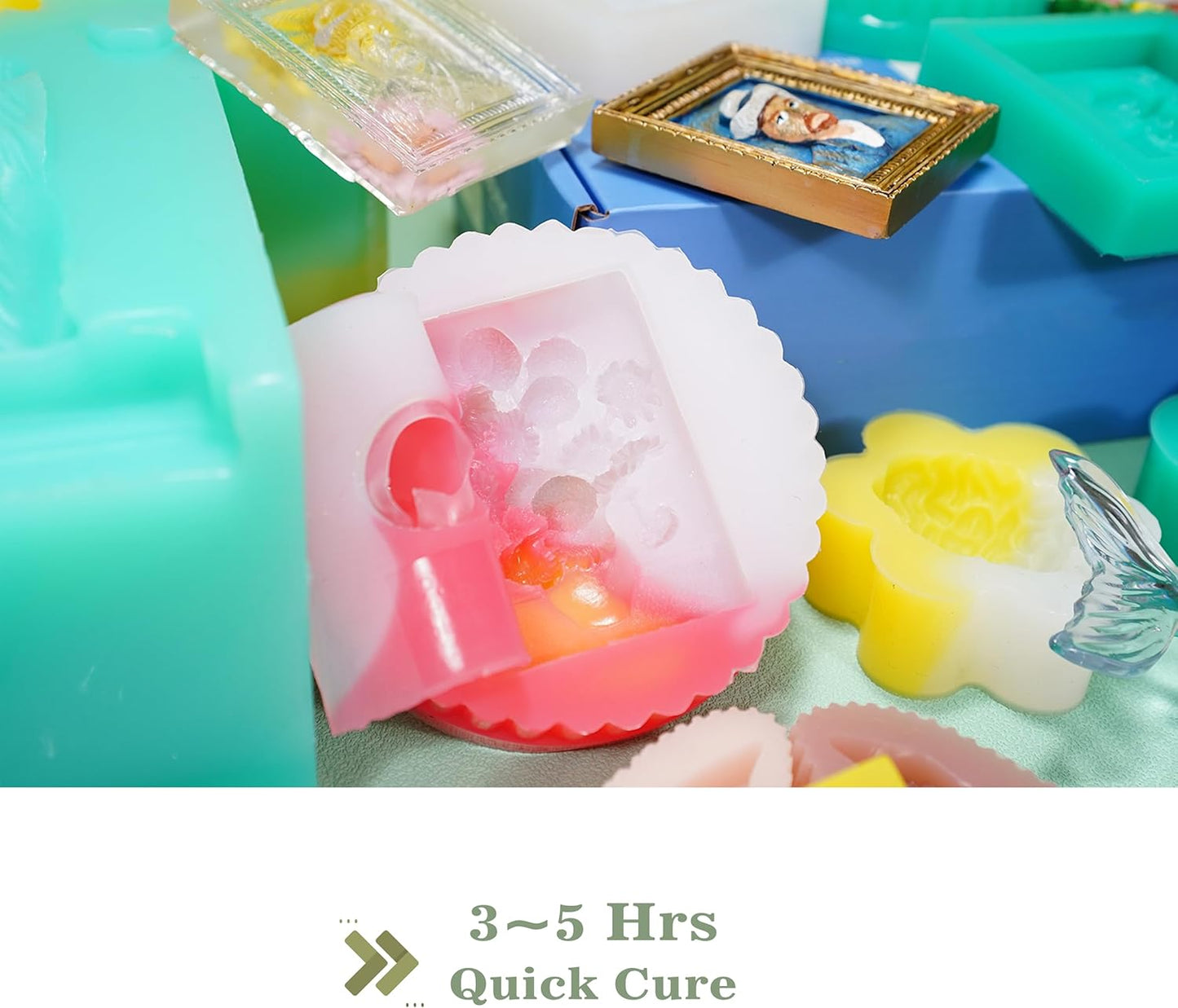 BBBDINO Silicone Mold Making Kit, 15A Fast Cure Silicone for Mold Making Clear 2000g(70.6 Oz), 1A:1B Ideal for Resin/Soap/Candle/Silicon Molds Casting