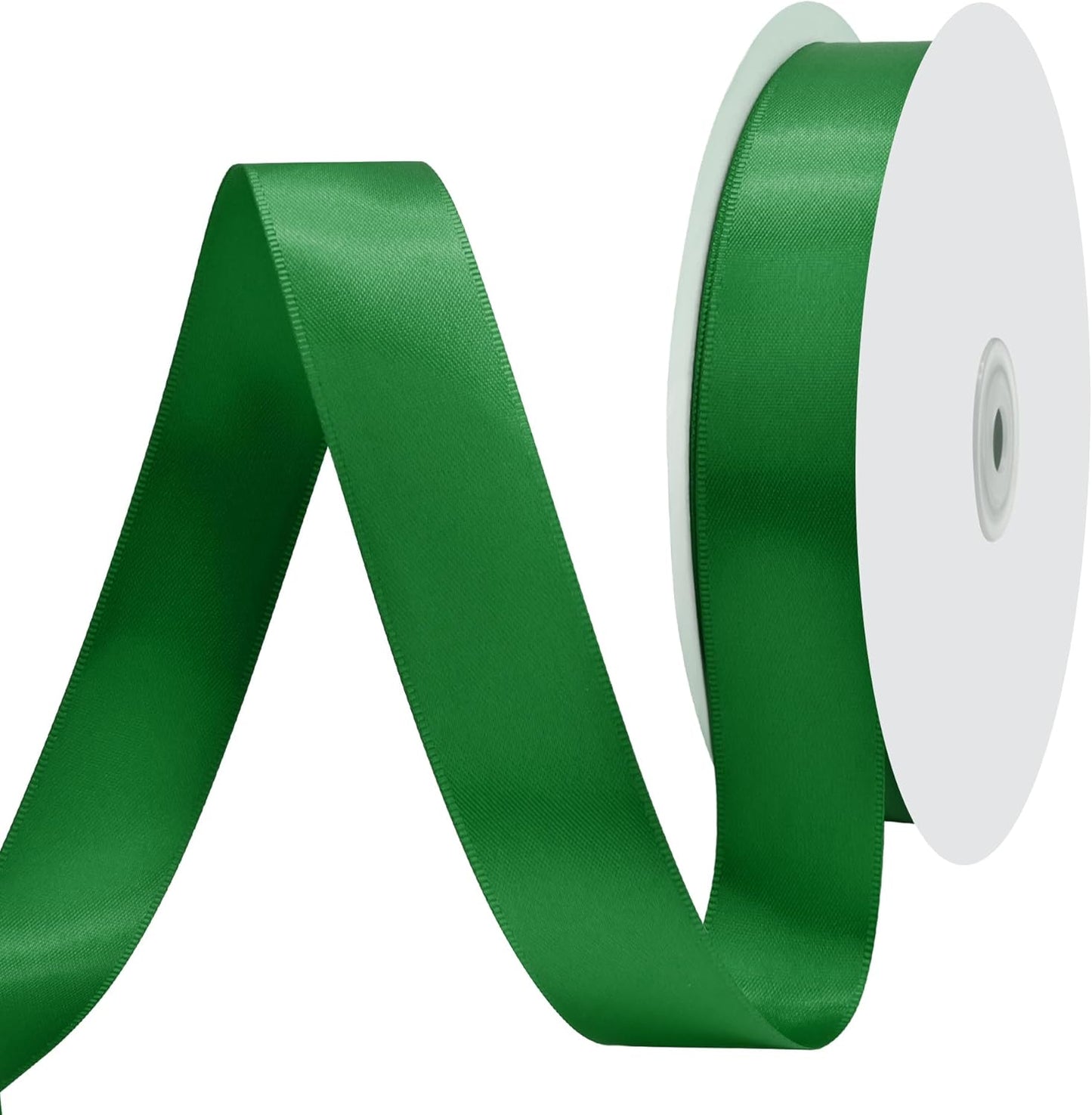 Forest Green Satin Ribbon 1" X 50 Yards Solid Color Double Faced Ribbons Perfect for Crafts Wedding Decor Bow Making Arts Sewing and More