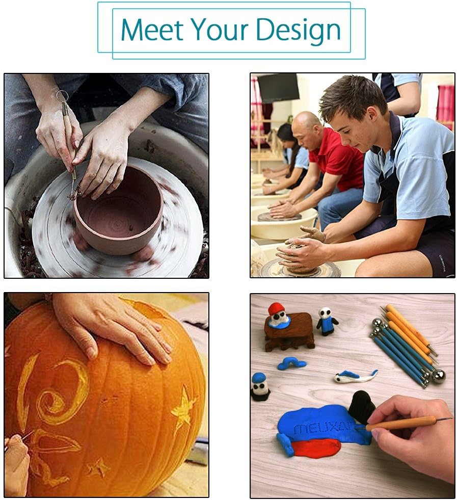 Meuxan 30PCS Pottery Tools Clay Sculpting Tool Set