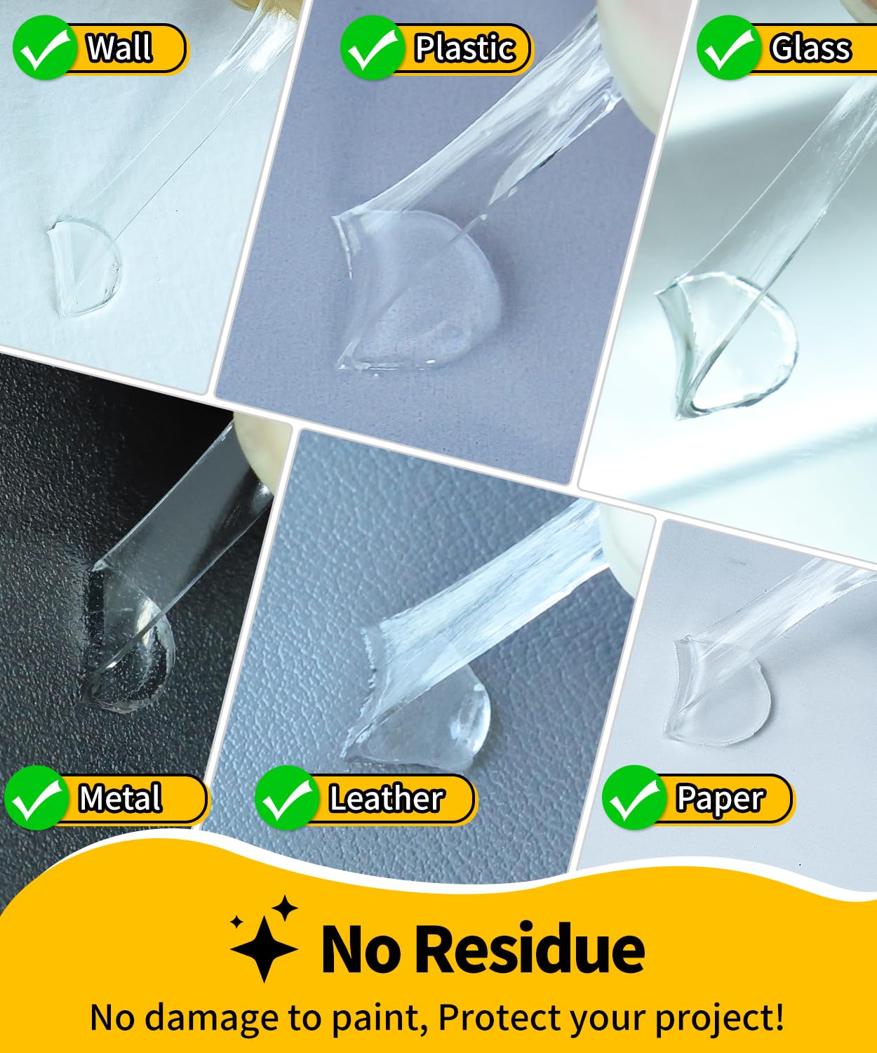 Upgraded Removable Mounting Putty with Pull Tab, Double Sided Adhesive Dots, No Trace Tape Sticky Tack Dots for Picture Crafts, 320 Pcs 0.31" x 0.51"