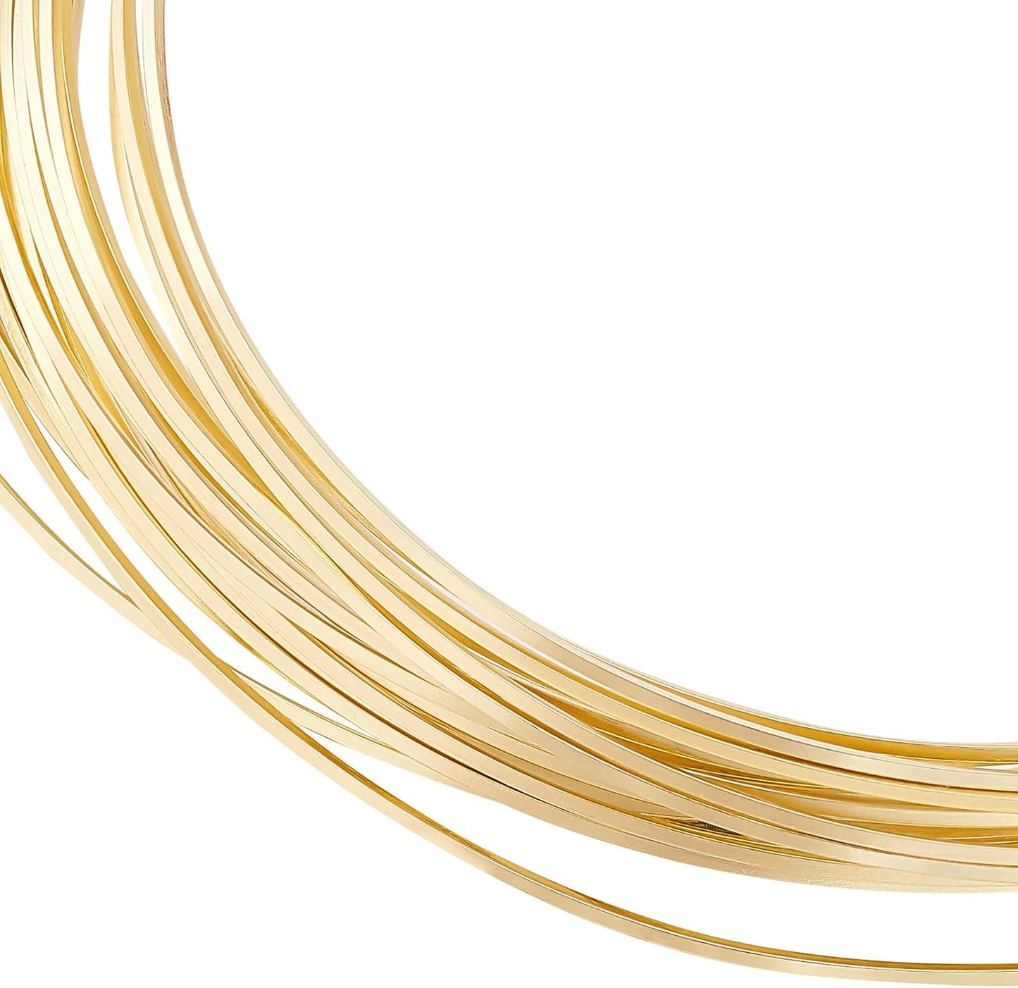 BENECREAT 22Gague 16.4 Feet Real 14K Gold Plated Square Brass Wire, Light Gold Soft Jewelry Wire for Necklace and Bracelet Making
