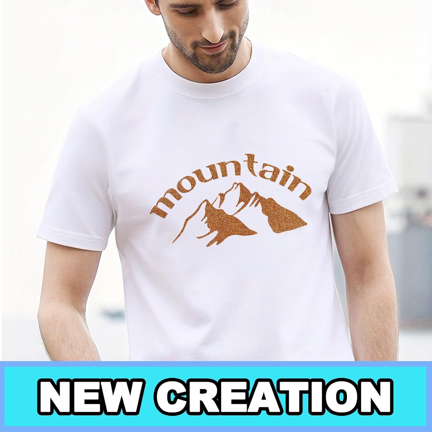 Bronze Glitter Heat Transfer Vinyl 12Inch*6FT Glitter Iron on Vinyl for T Shirts Easy to Cut and Weed Compatible with All Cutter Machines HTV Vinyl Iron on for Cricut (Bronze, 12Inches*6Ft)