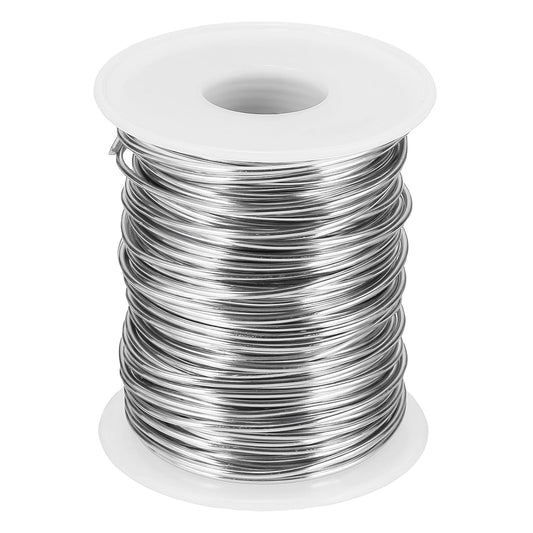 uxcell 16 Gauge / 1.5mm Anodized Aluminum Wire for Jewelry Craft Making, 102 Feet Bendable Flexible Wire for DIY Home Decor Gardening Sculpture, Silver