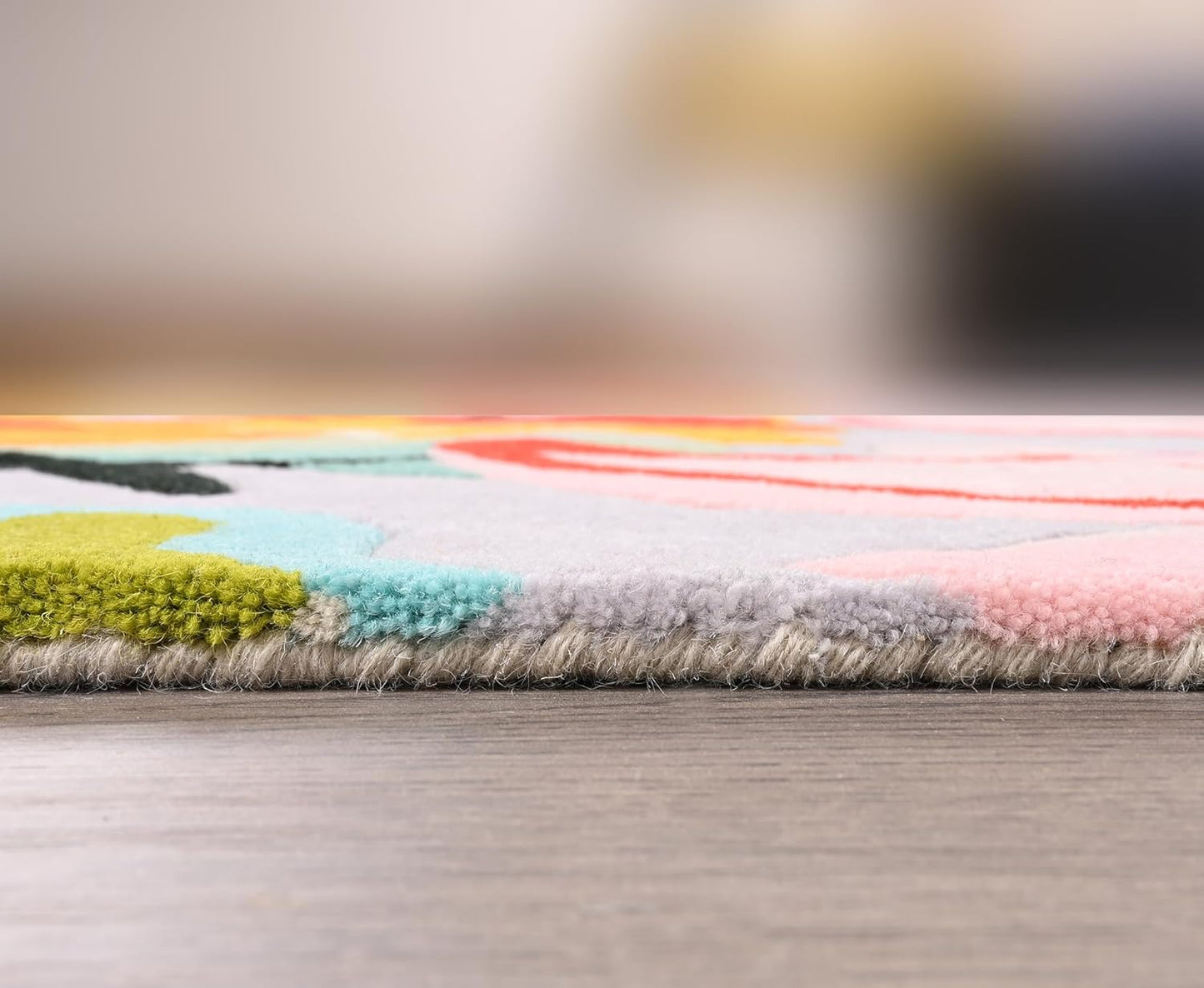 Handmade Wool Floral Area Rug for Living Room | Elegant Flower Garden Design, Soft, Thick and Durable | Bedroom, Dining Room & Home Decor Carpet (5' Round, Floral K)