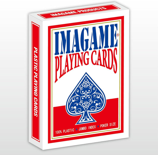 Plastic Playing Cards, Real Poker Size, Casino Quality, Jumbo Index, Exceptional Handing, Waterproof & Washable, Perfect for Texas Hold’em Poker, 1 Red Deck