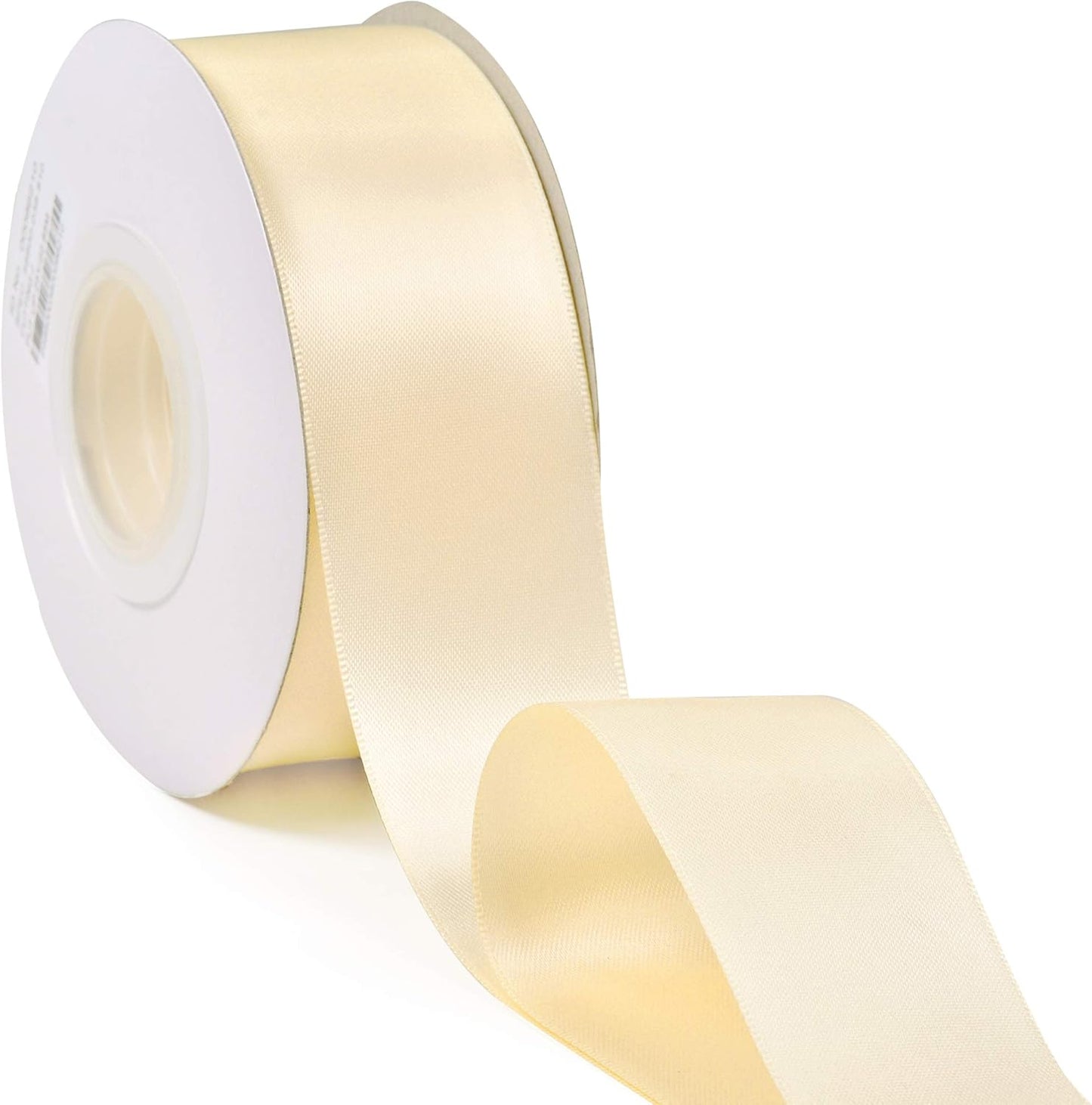 YAMA Ivory Double Face Satin Ribbon 1 1/2 Inch 25 Yards, Ice Cream Ribbon for Gift Wrapping Crafts Flower Bouquet, Ivory
