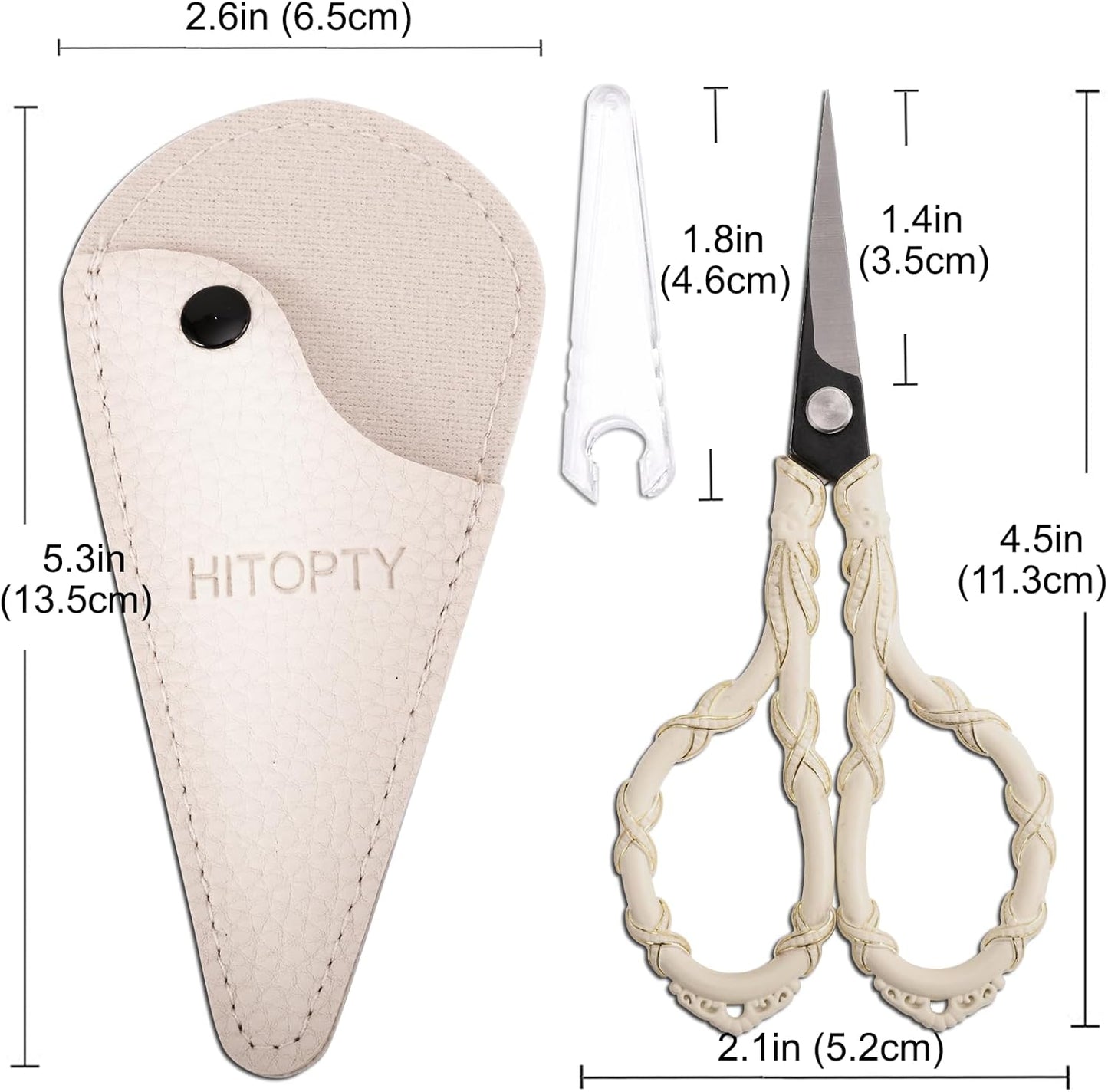 Vintage Small Embroidery Scissors with Cover Detail Shears Mini Scissor for Needlework Threading Sewing Craft DIY Tools Home Travel Use