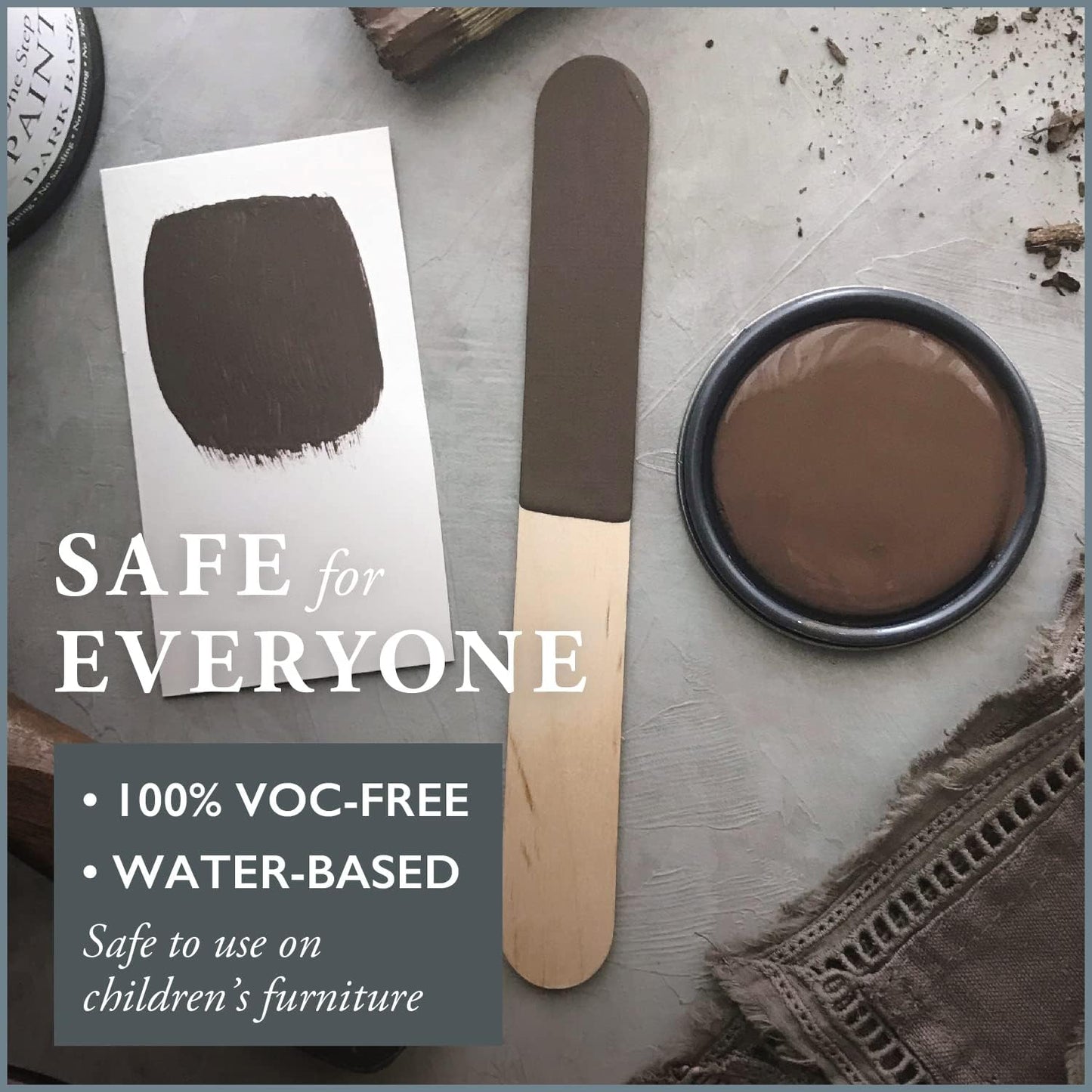 AMY HOWARD AT HOME Chalk-Based One Step Paint for Furniture, Cabinetry, Decor, Finish, and More | No Stripping, Sanding, or Priming | Dark Base | 32 Ounce | Windsor