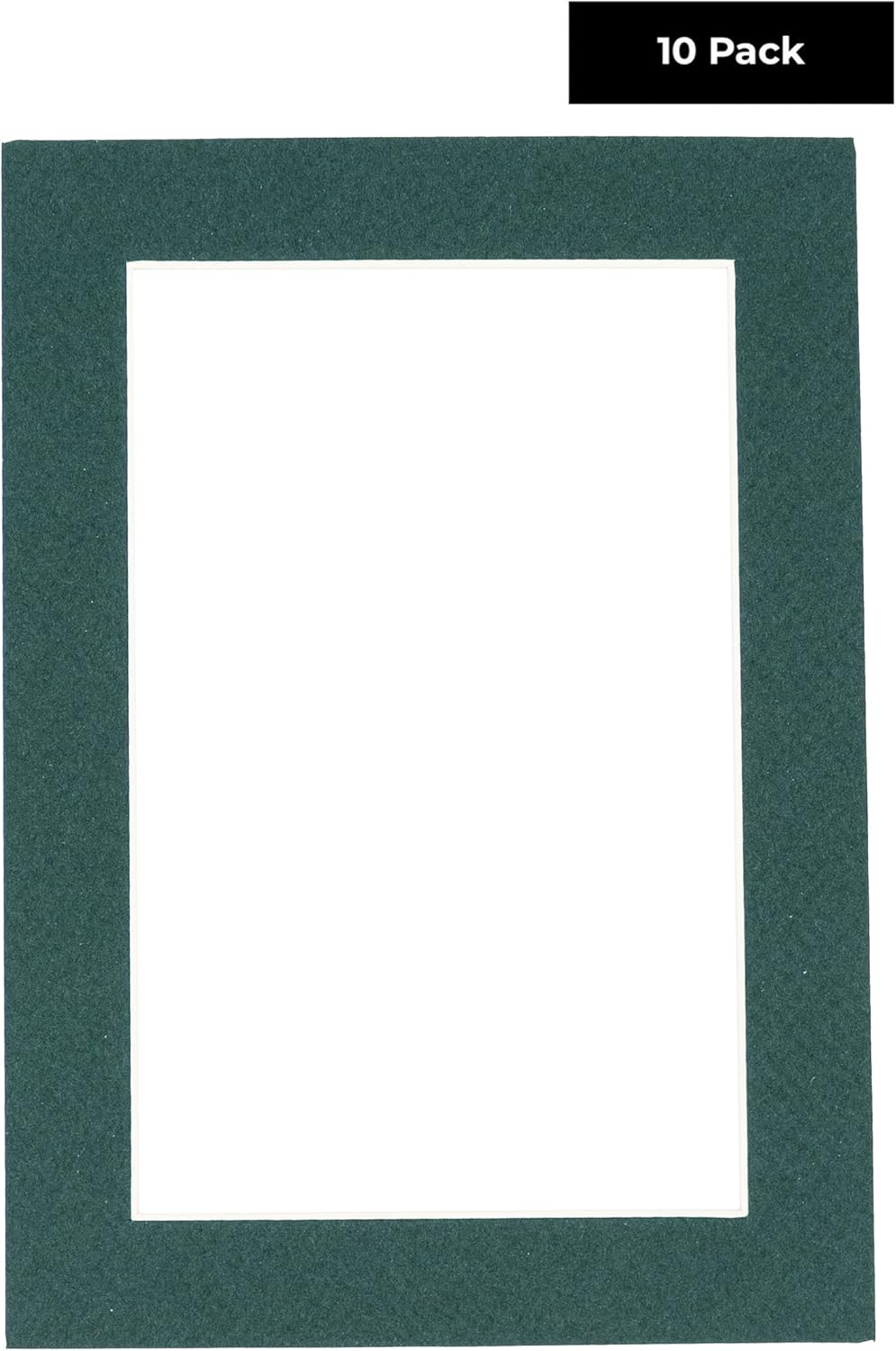 Pack of Ten Acid Free 11x14 Mats Bevel Cut for 8.5x11 Photos - Forest Green Precut Matboards With Backing Boards and Self Seal Photo Mat Bags For Pictures, Photos, Framing - 4-ply Thickness