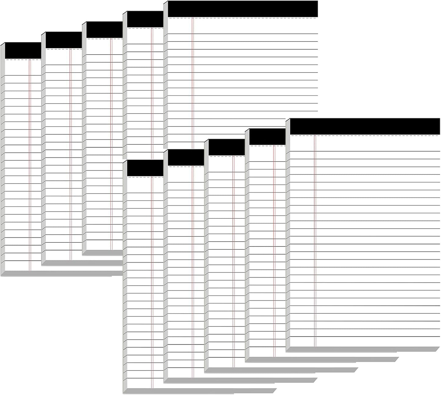 5" x 8" Note Pads 10 Pack of Legal Pads 21lb Notepad College Ruled Legal Pad 30 Sheets Perforated Small Writing Pads Double-Side Printed Pad of Paper for School, College, Office