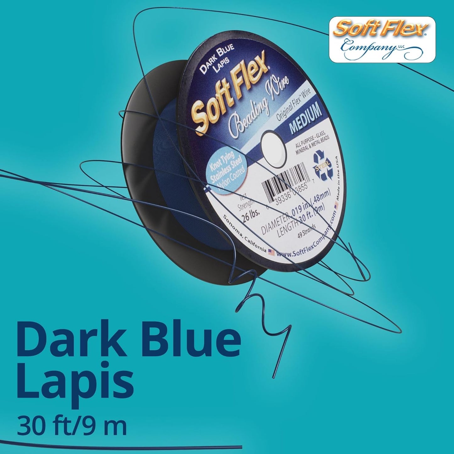 Soft Flex 49 Strand Beading Wire - Medium 0.19 Diameter - 30 Feet Nylon Design Wire