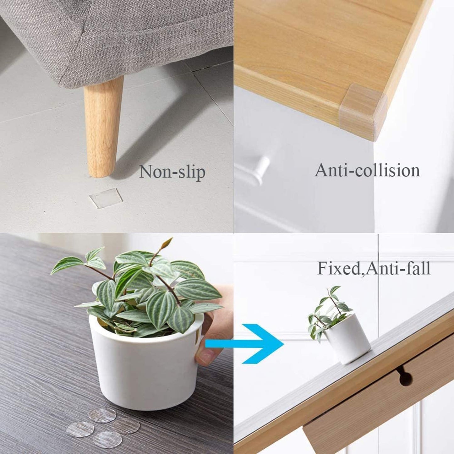 BRAVESHINE Double Sided Adhesive Tape - 18 Pack Removable Wall Stick Mounting Tape - Washable Clear Nano Tape for Crafts Decorations, Keep Rug Corner Flat, Indoor Outdoor Use - Round 2 Inch