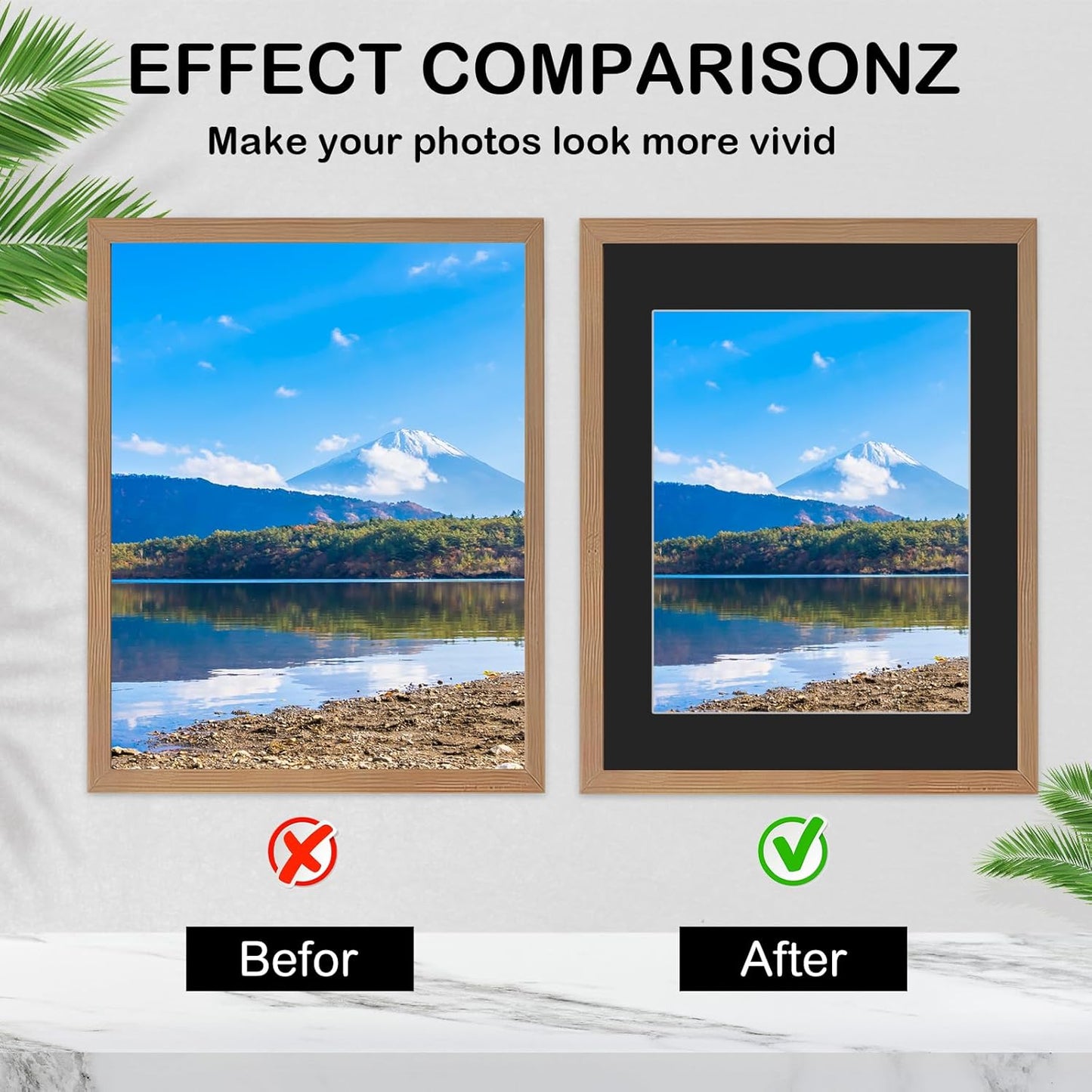 15 Pack 20x16 Black Picture Mats, Frame Mattes for 11x14 Pictures Display Photo Frame Mat Core Bevel Cut Mat Board Show Kit for Photos, Prints, Artworks