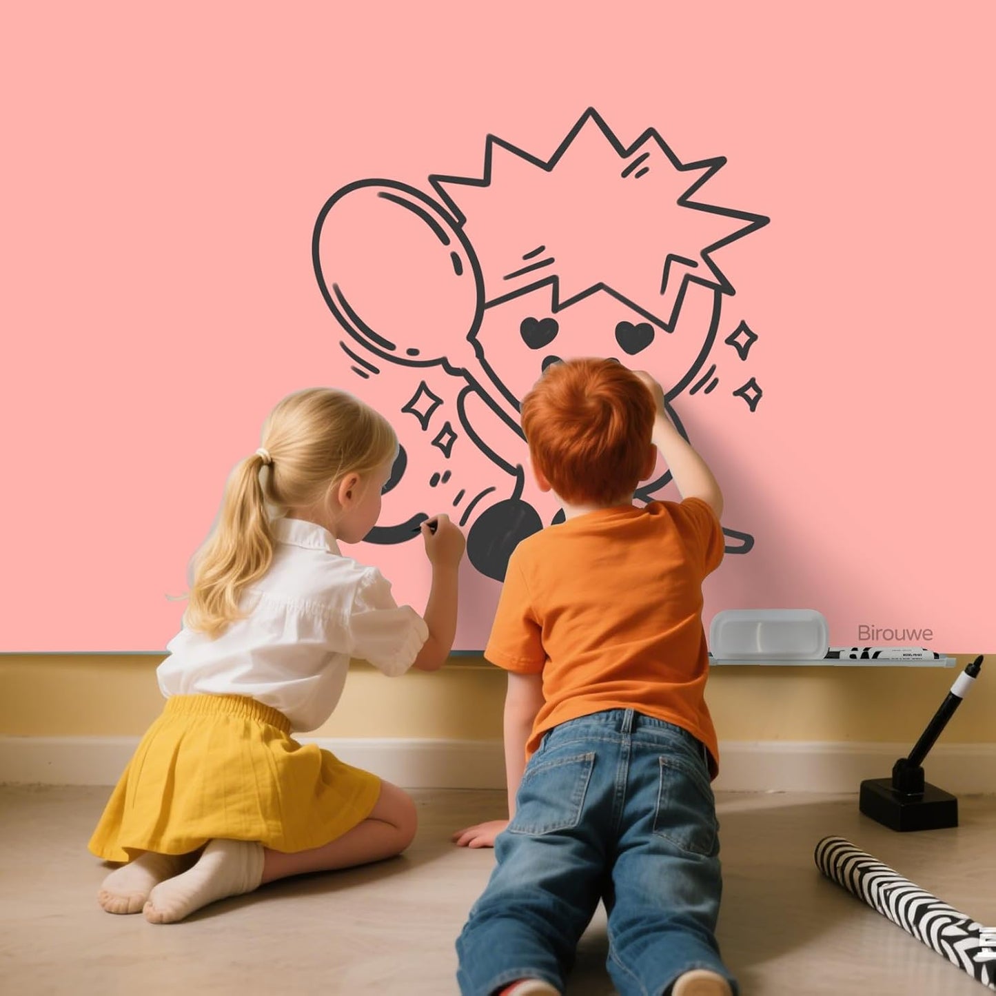 Magnetic Glass Whiteboard - Glass Dry Erase Board 48"x36" Large Frameless Glass Board for Walls Office School and Home, Pink