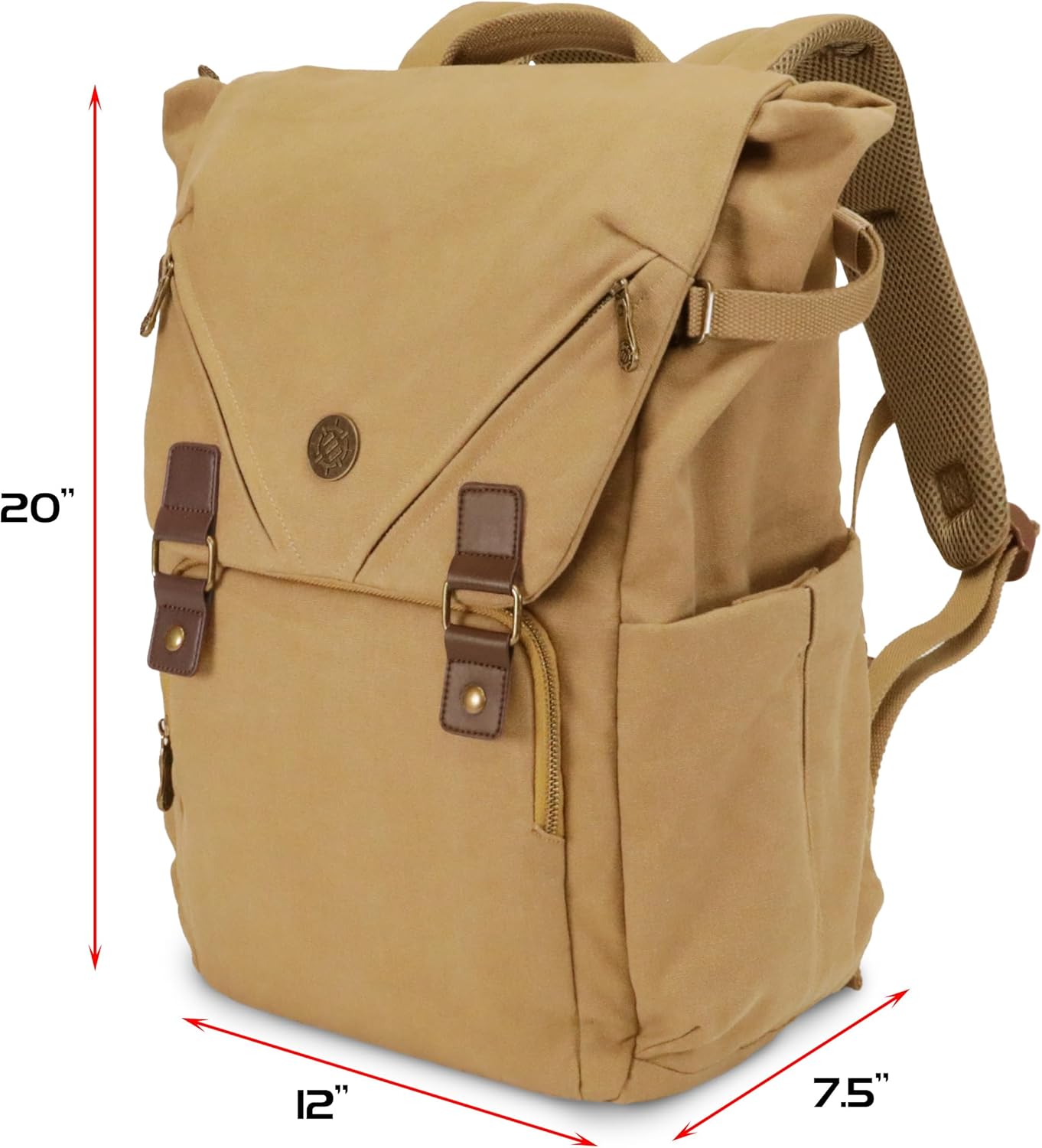 ENHANCE Venture Canvas DnD Backpack - RPG DM Bag for Dungeons and Dragons with Removable Dice Tray - Travel DnD Bag fits 4-6 Books Upright, 17" Laptop/DM Screen Slot, Luggage Slot, Chest and Map Strap