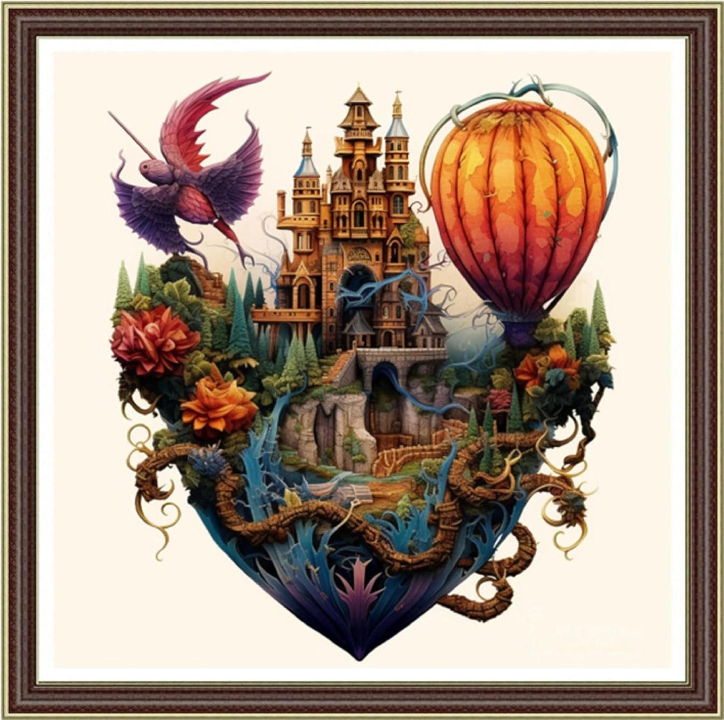 Foxhool Beginners Cross Stitch Kits Stamped Full Range of Embroidery Kits for Adults DIY Cross Stitches kit Embroidery Patterns for Needlepoint kit-Magic Castle 17.7x17.7 inc