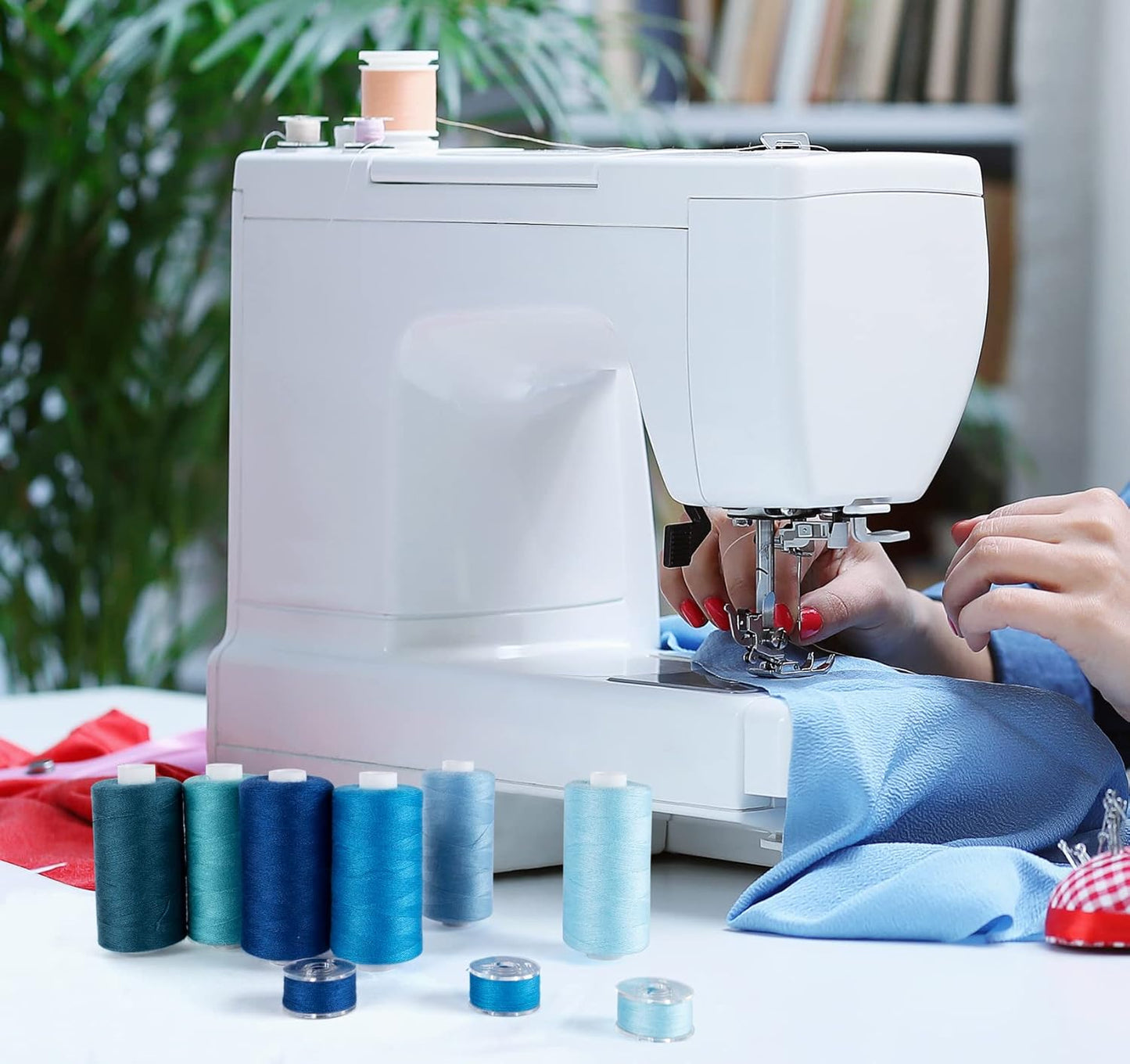 72 Pcs 36 Colors Sewing Thread Assortment, 550 Yards Polyester Thread for Sewing with 50 Yards Prewound Bobbins Threads, Threads for Machine Hand DIY Beginners, Stitching, Home