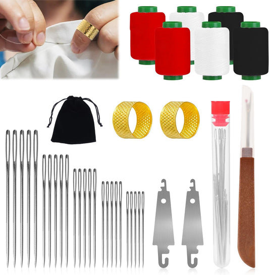 Hosenwelt 37PCS Sewing Tool Set, Hosenwelt Sewing Kit, Needles Thread Hand Repair Tools, Multi-Purpose Needle and Thread Kits, Sewing Working Kit for Beginners