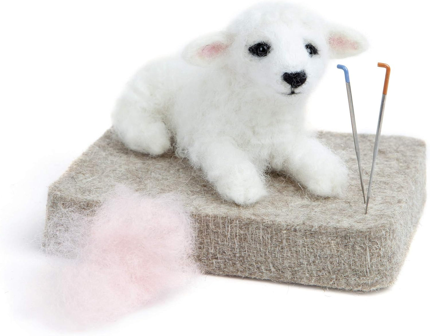 Made in USA, Needle Felting Pad, 5 x 6 x 1 inch, 100% Natural Wool, Soft, Good for Basic Felting