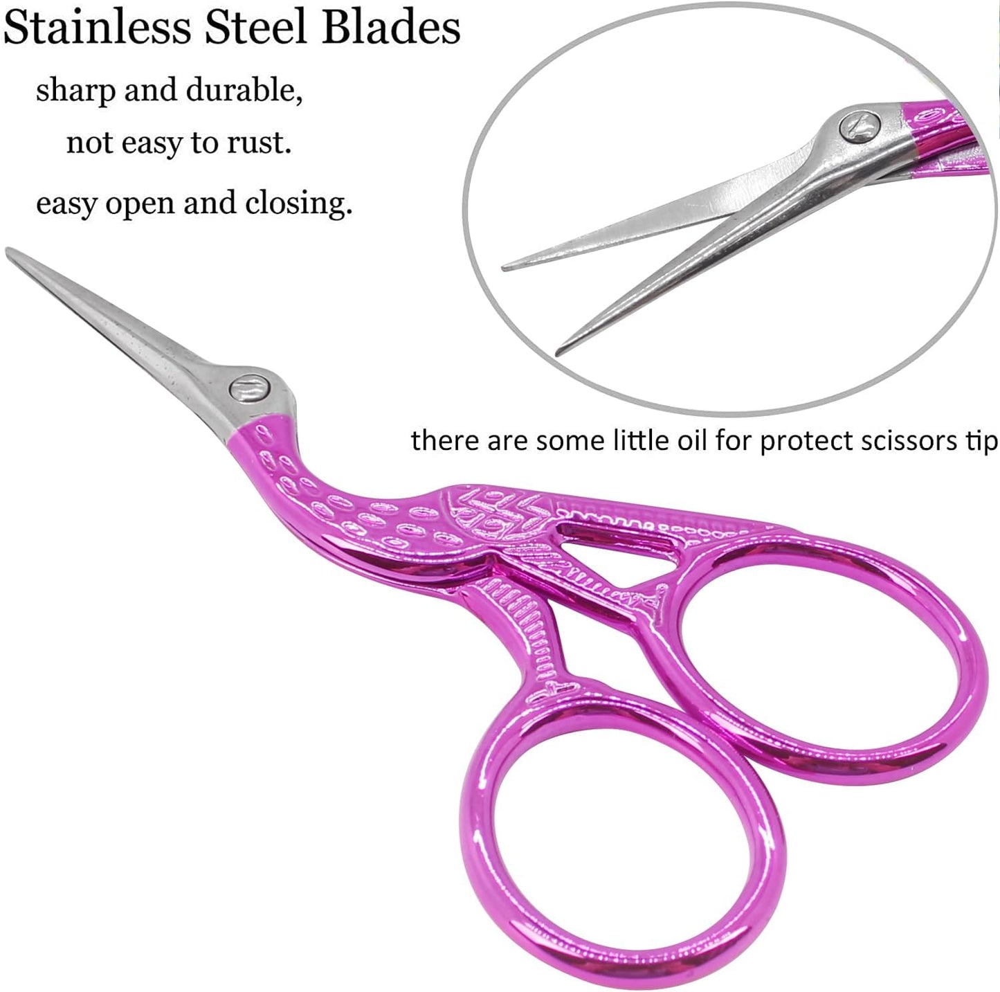 BIHRTC Little Bird Scissors 3.6Inch Sewing Scissors with Artificial Leather Cover Craft Scissor Shears for Crafting Threading Cross Stitch Cutting Art Work DIY Tool