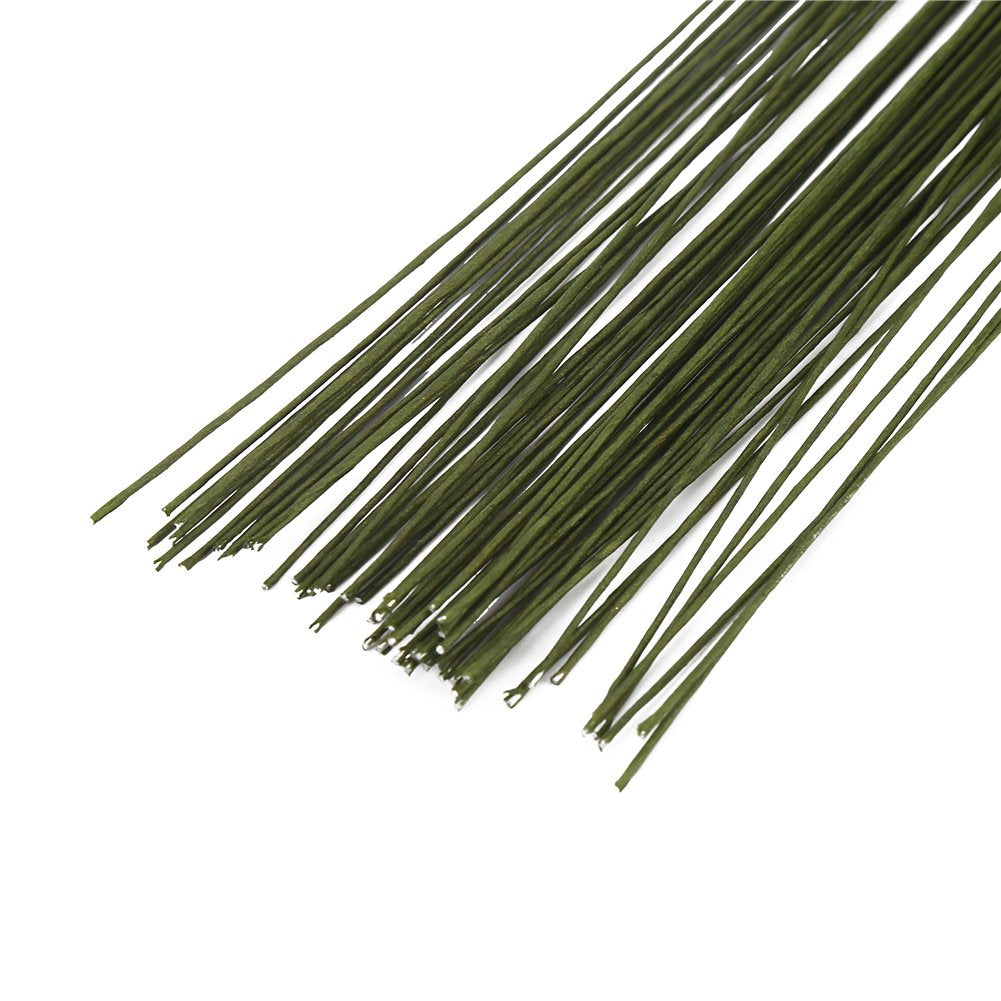 DECORA 26 Gauge Dark Green Floral Wire for Flower Wrap16 inch,50/Package