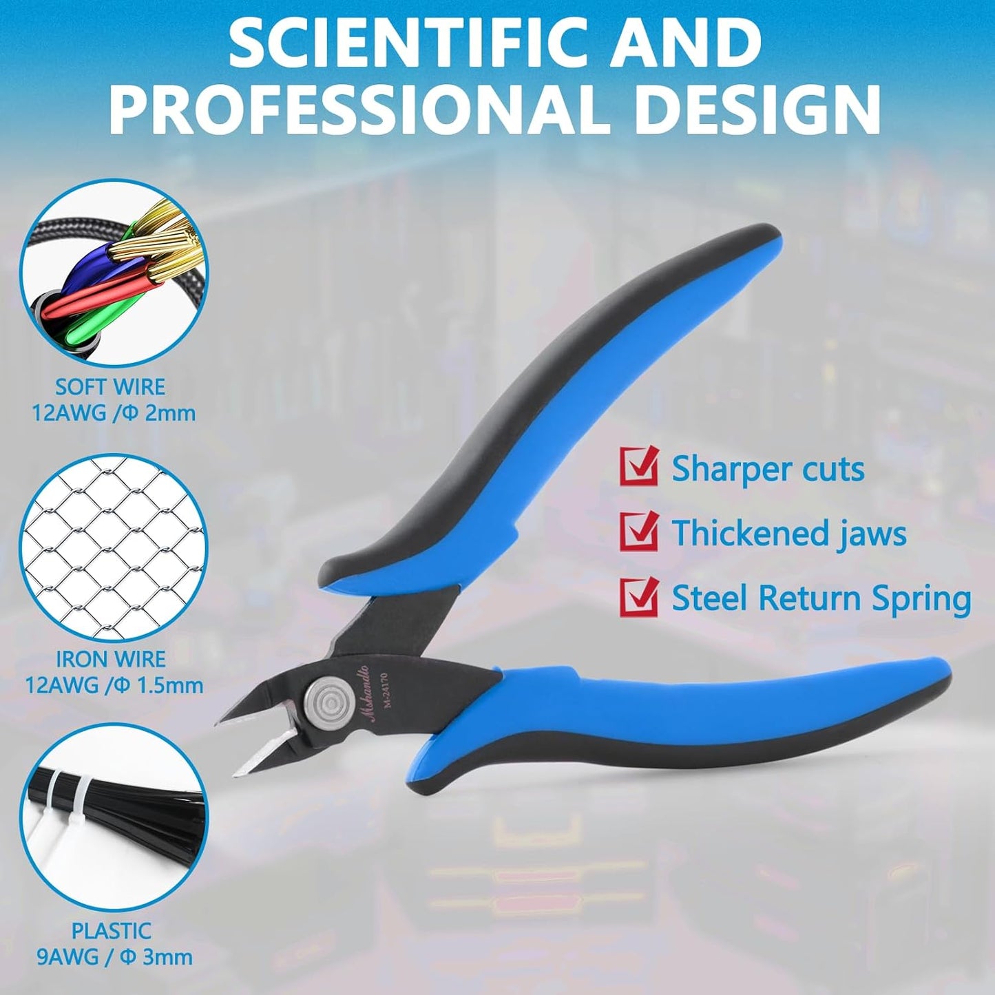 5.3" Wire Cutters for Crafting Flush Cutters 2 Pack Ultra Sharp Flush Cut Pliers for Jewelry Making, Diagonal Cutting Pliers for Models, Aluminum Wire, Jewelry, Plastic and Soft Copper Wire