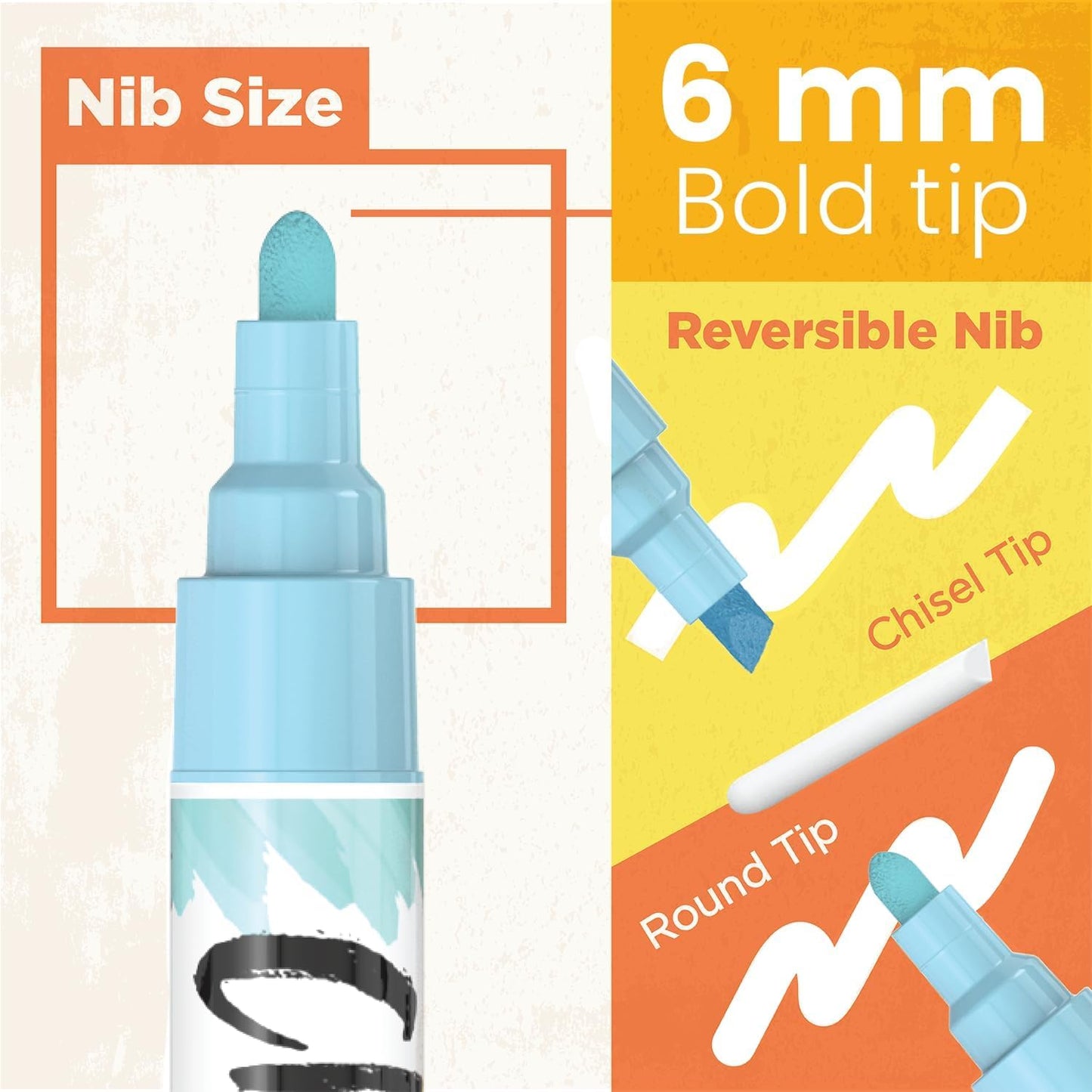 Liquid Chalk Markers for Chalkboard Erasable (20 Vintage Colors) - Bold Dry Erase Marker Chalk Pens for Blackboard, Windows, Bistro, Glass - 6mm Reversible Tip