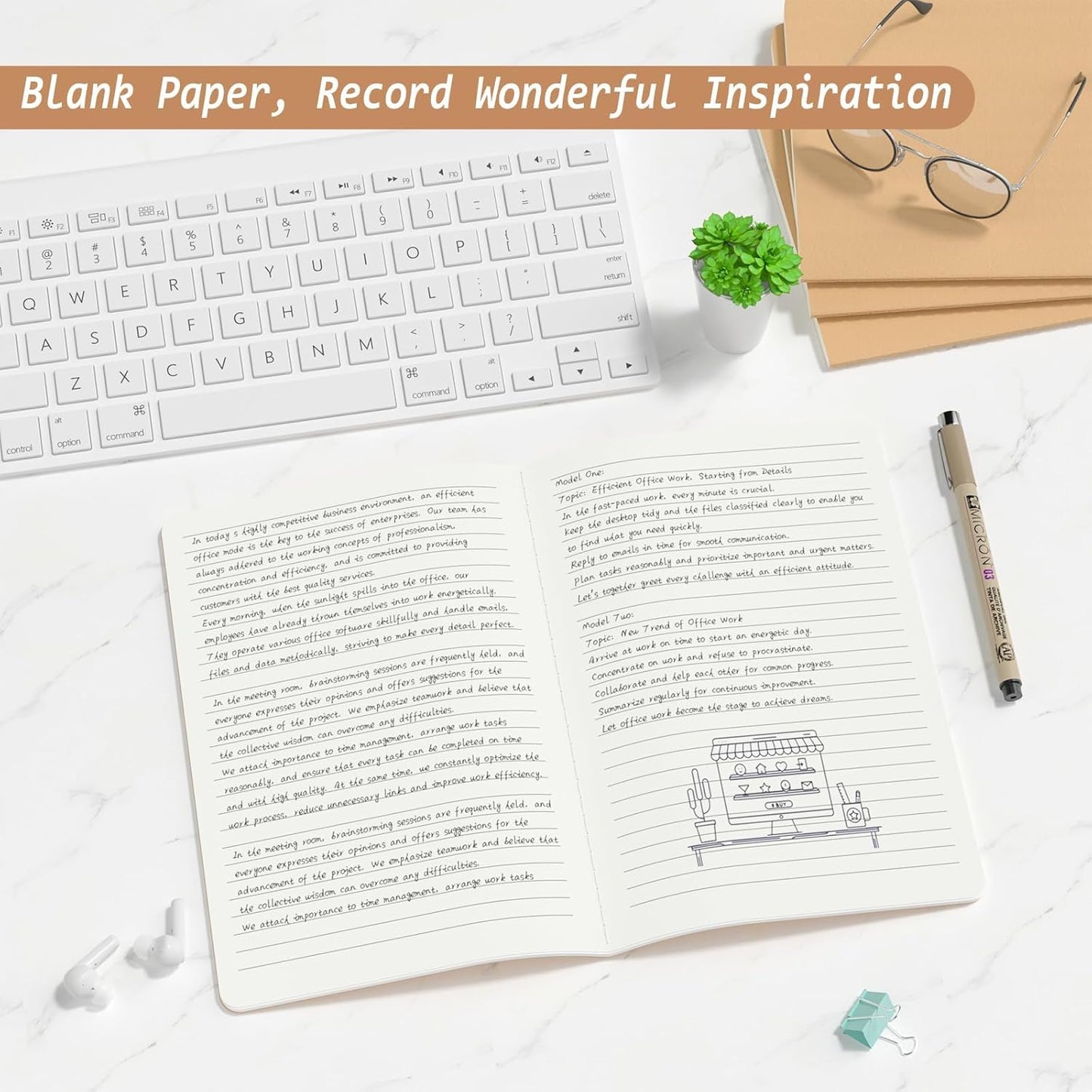 Oucaru Journaling Notebooks A5 College Ruled Notebook 32 Pack Lined Small Kraft Notebooks Bulk 8.3x5.5 Inches, Brown Composition Notebooks Writing Journal School Supplies for School Work and Travel