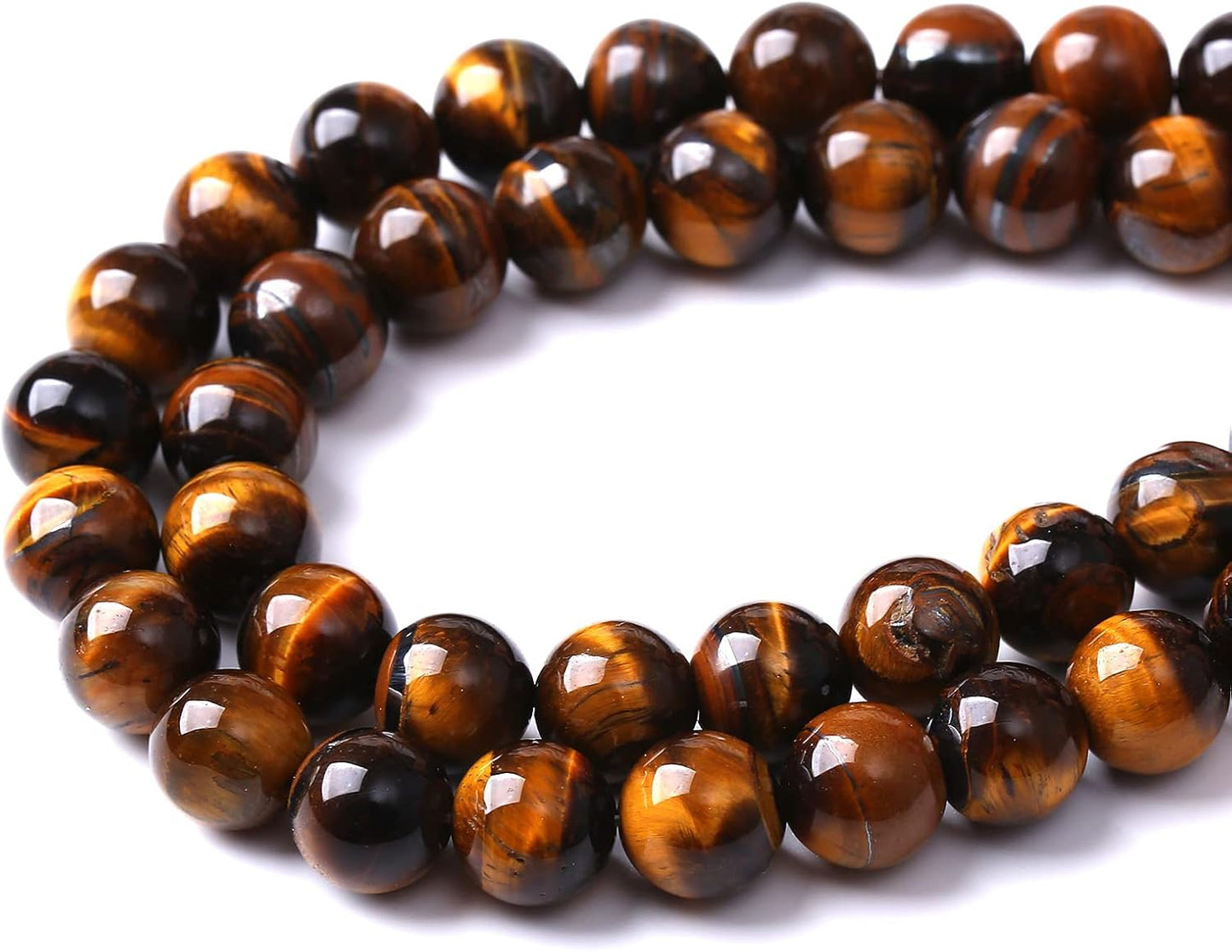 10mm 36pcs Natural Iron Yellow Tiger Eye Stone Beads for Jewelry Making Healing Energy Beads DIY Bracelet Necklace (10mm, Iron Yellow Tiger Eye Stone)