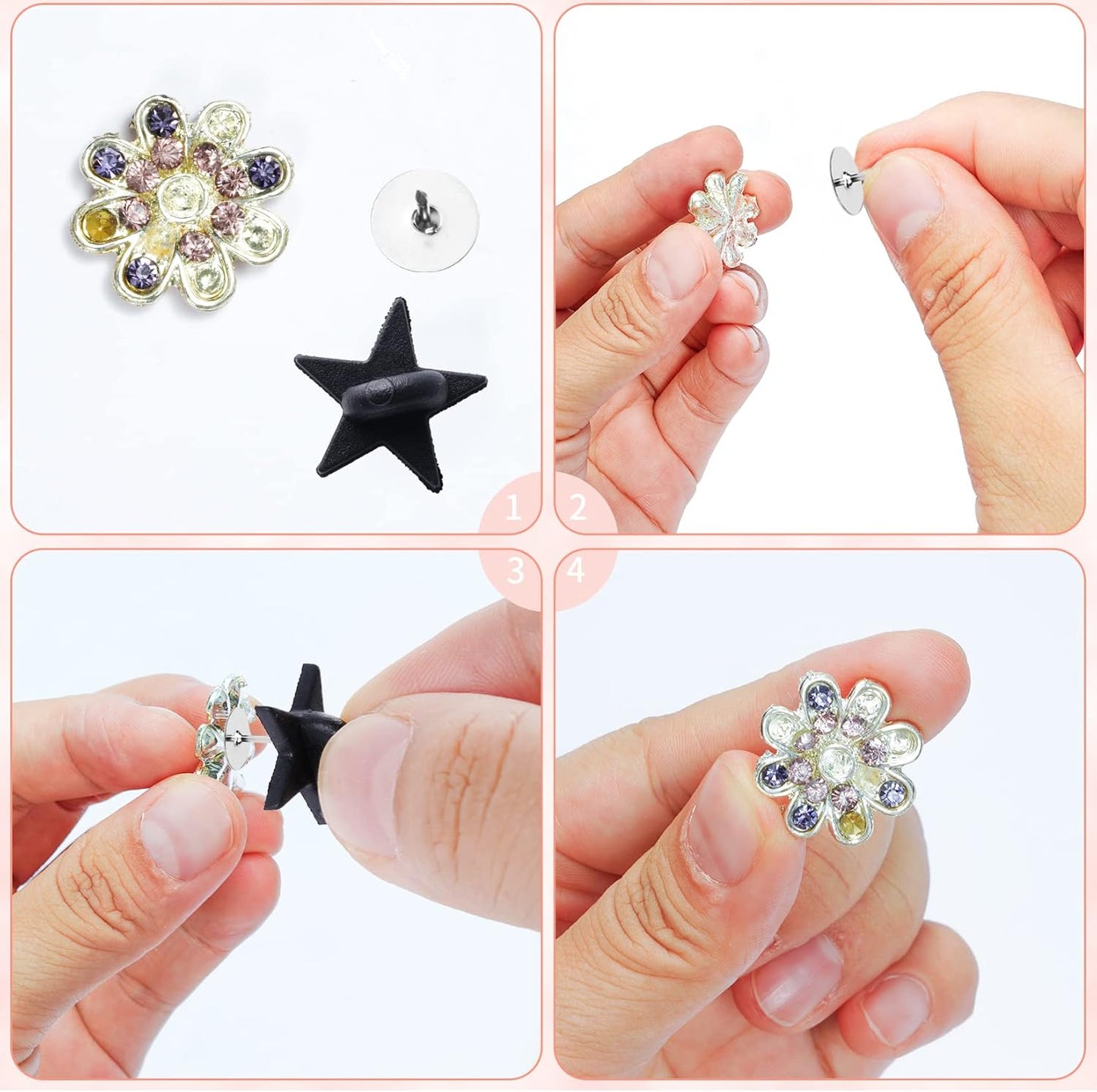 200pcs Black Rubber Pin Backs with 200pcs Blank Pins Star Shape Butterfly Clutch Tie Tacks Backings Pin Holder Keepers for Lapel Pins DIY Accessory