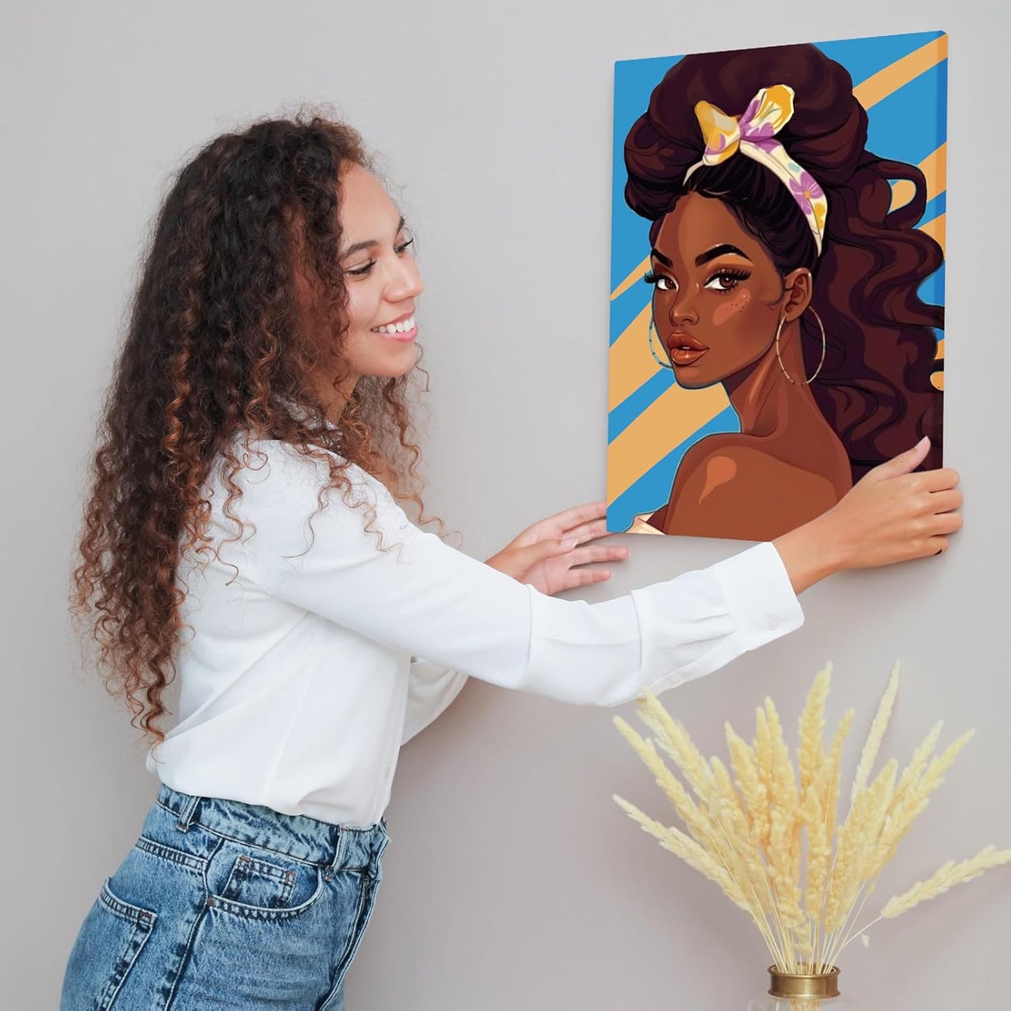 Zhanmai 12 Pack Pre Drawn Canvas for Painting Sip and Paint Kit 8" x 10" Paint Party Set Canvas Painting Pre Printed Canvases for Party Favor DIY Virtual Adult's Date Night(Charming Girl)