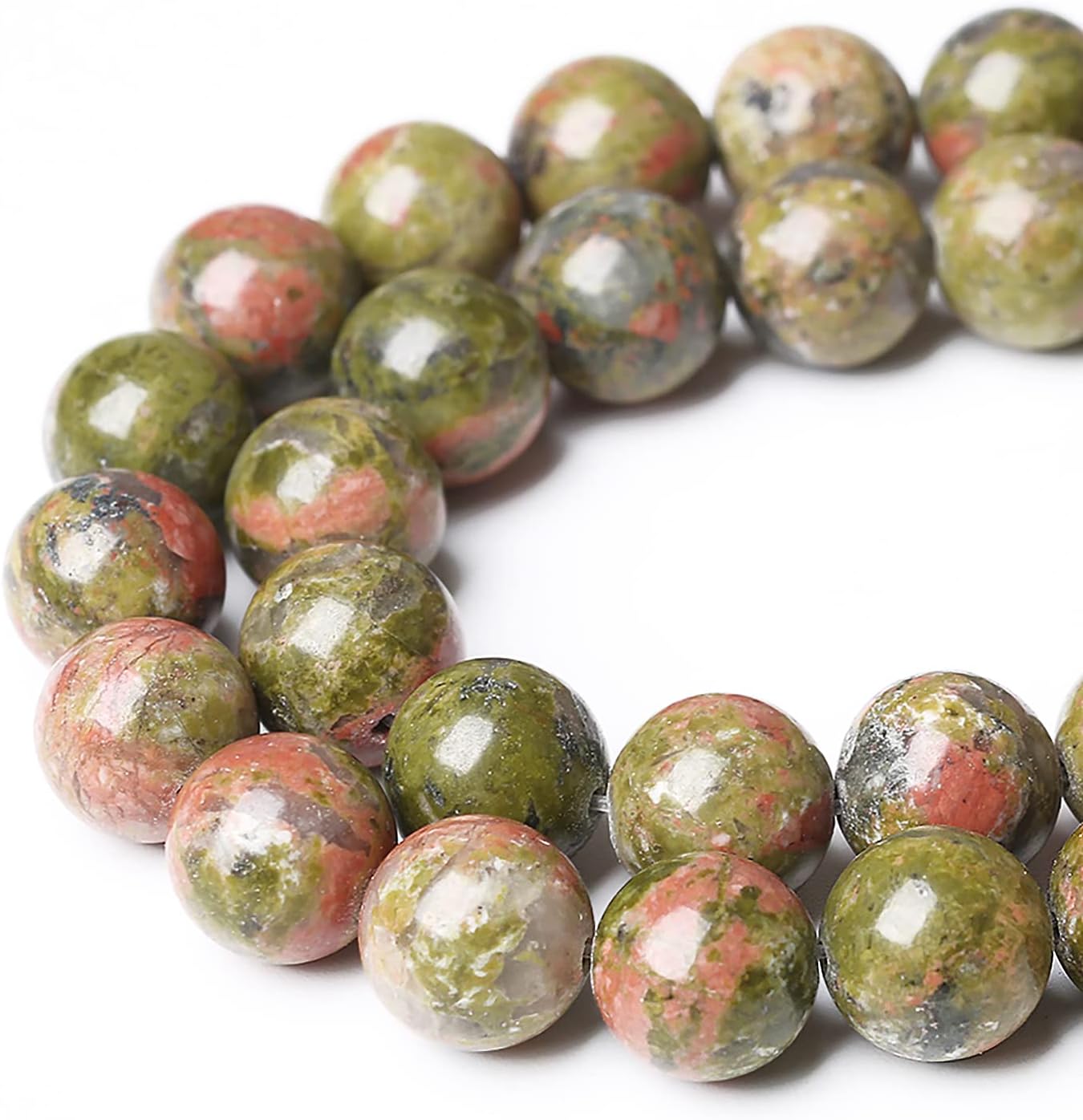90pcs 4mm Natural Unakite Gemstone Beads Round Loose Beads for Jewelry Making DIY Bracelet Necklace (Unakite, 4mm)