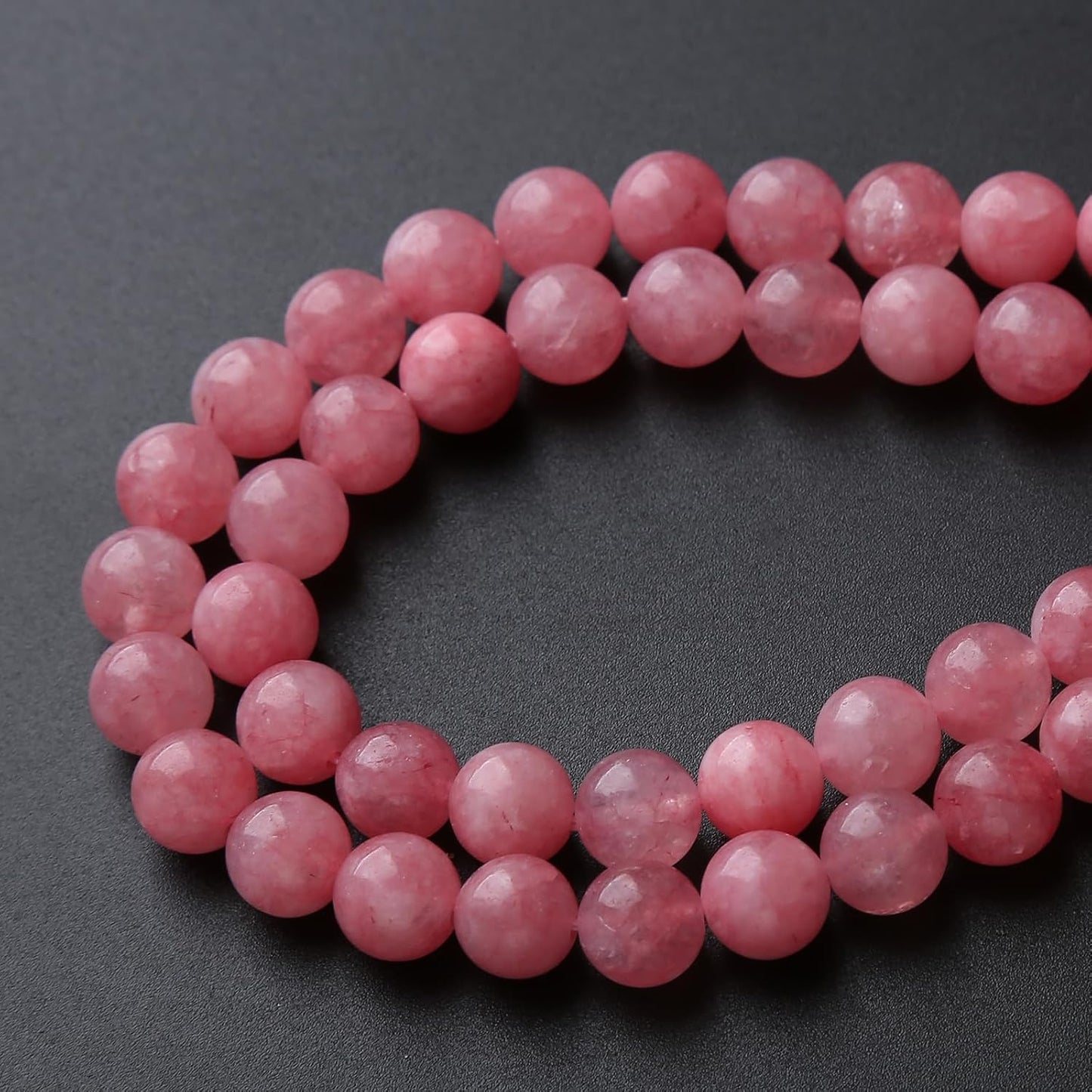 45pcs 8mm Natural Rose Pink Chalcedony Stone Round Loose Beads for Jewelry Making DIY Bracelets Necklaces Crystal Energy Healing Stone Beads 15"(8mm, Rose Pink Chalcedony)