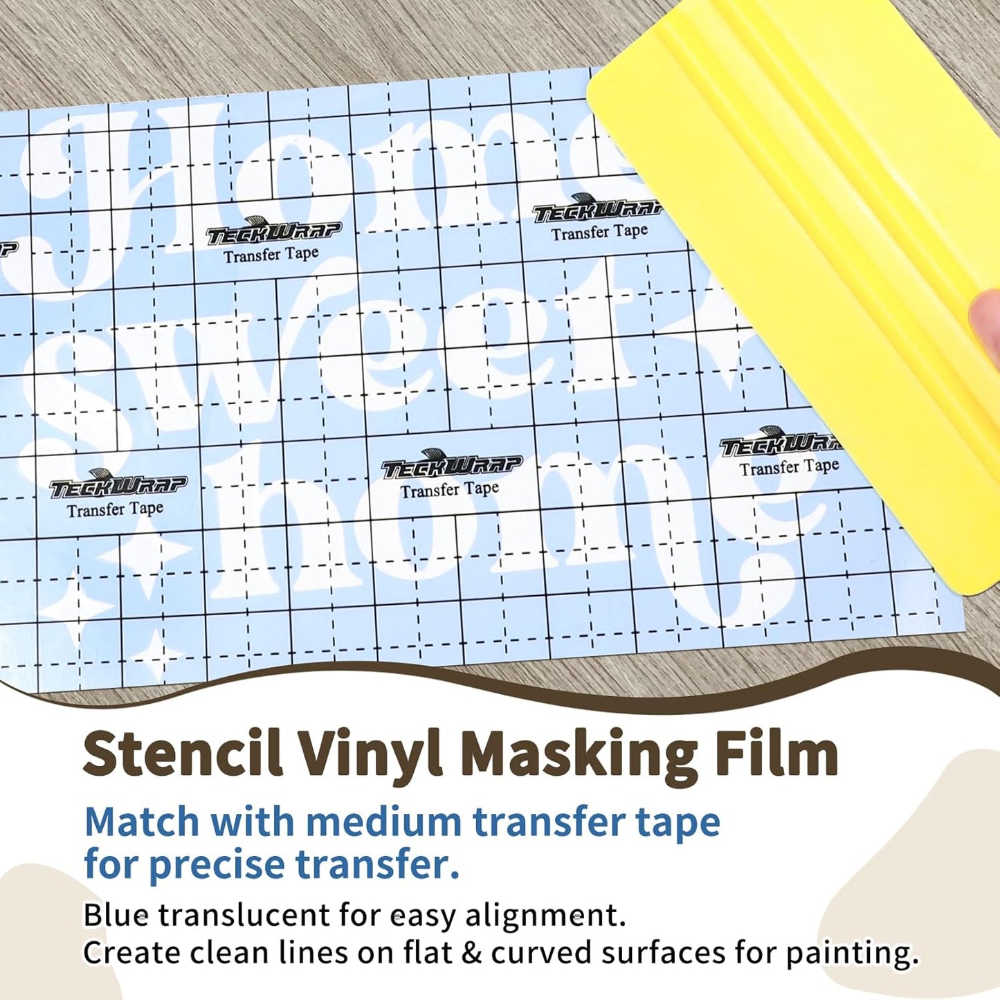 TECKWRAP Blue Stencil Vinyl - Blue Stencil Film for Craft Cutter - Removable Vinyl Stencil Paper - Easy to use, No Residue, Multi-Purpose (12” x 30FT)