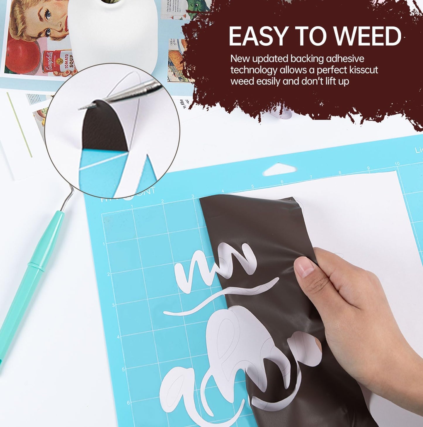 HTVRONT Puff Vinyl Heat Transfer -10" x 6ft Reddish Brown 3D Puff Heat Transfer Vinyl for T-Shirt- Wine Red Puff Htv Vinyl Compatible with Cricut Cutting Machine-Easy Cut/Weed