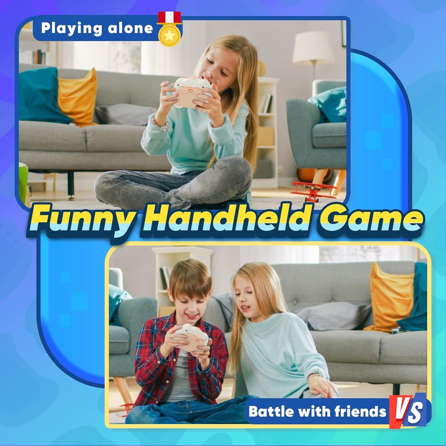 Handheld Game Sensory Fidget Toys for Kids Age 6-12, Birthday Gifts for 3 4 5 6 7 8 9 Year Old Boys & Girls & Teens-White