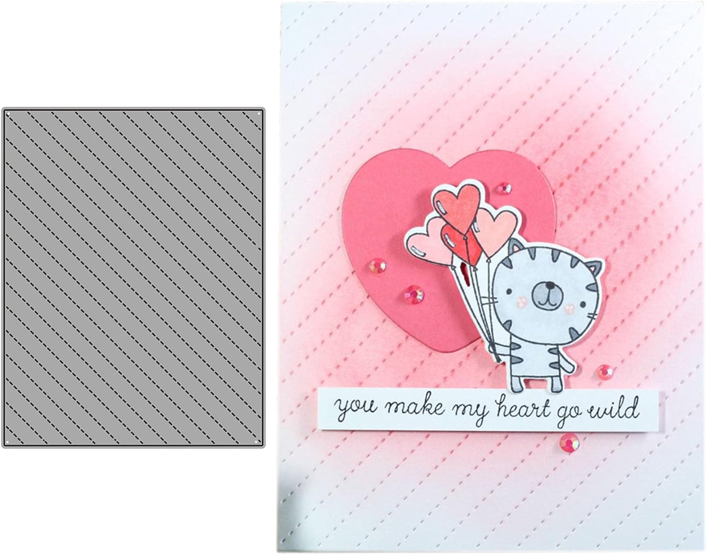 Cutting Dies Metal Stencils Scrapbooking Tools Flowers Lace Frame DIY Embossing Template for Paper Card Making Album Arts Crafts Supplies (Diagonal background-11.1x14.3cm)