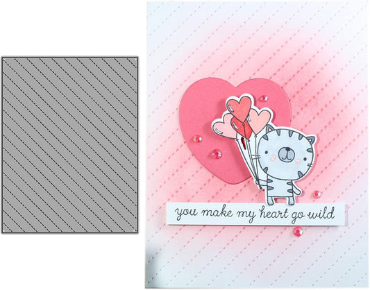 Cutting Dies Metal Stencils Scrapbooking Tools Flowers Lace Frame DIY Embossing Template for Paper Card Making Album Arts Crafts Supplies (Diagonal background-11.1x14.3cm)