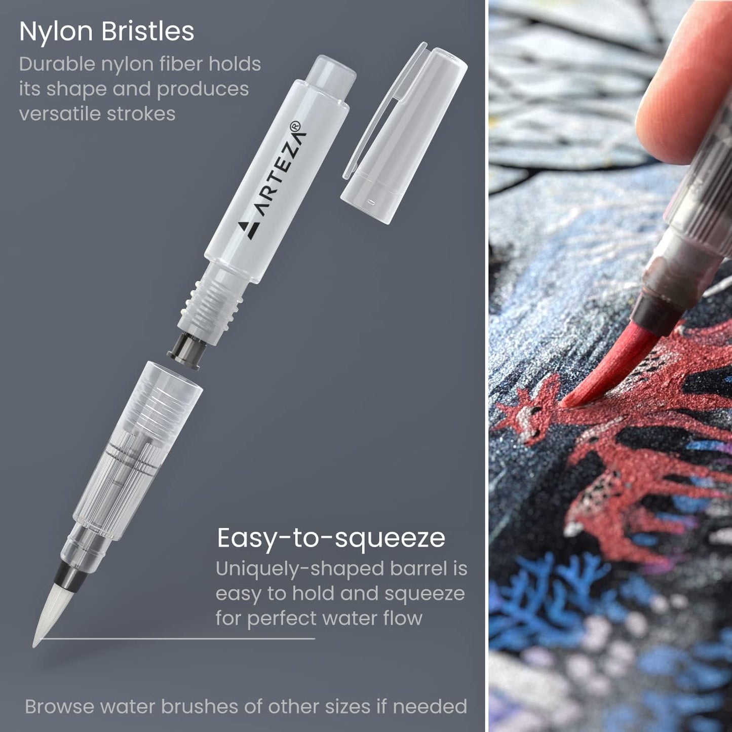 ARTEZA Watercolor Paint Set, 12 Metallic Watercolor Paints, Glitter Watercolor Paint in Half Pans, Travel Watercolor Set