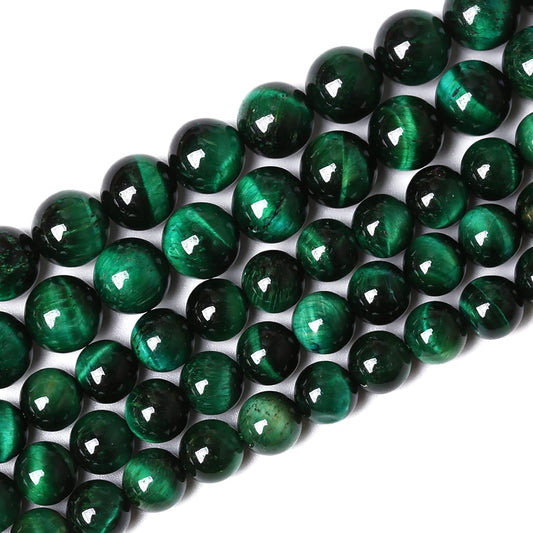 61PCS 6mm Top AAA Green Tiger Eye Beads Natural Stone Round Loose Beads for Jewelry Making DIY Bracelet,Necklace, Earrings 15" Inch