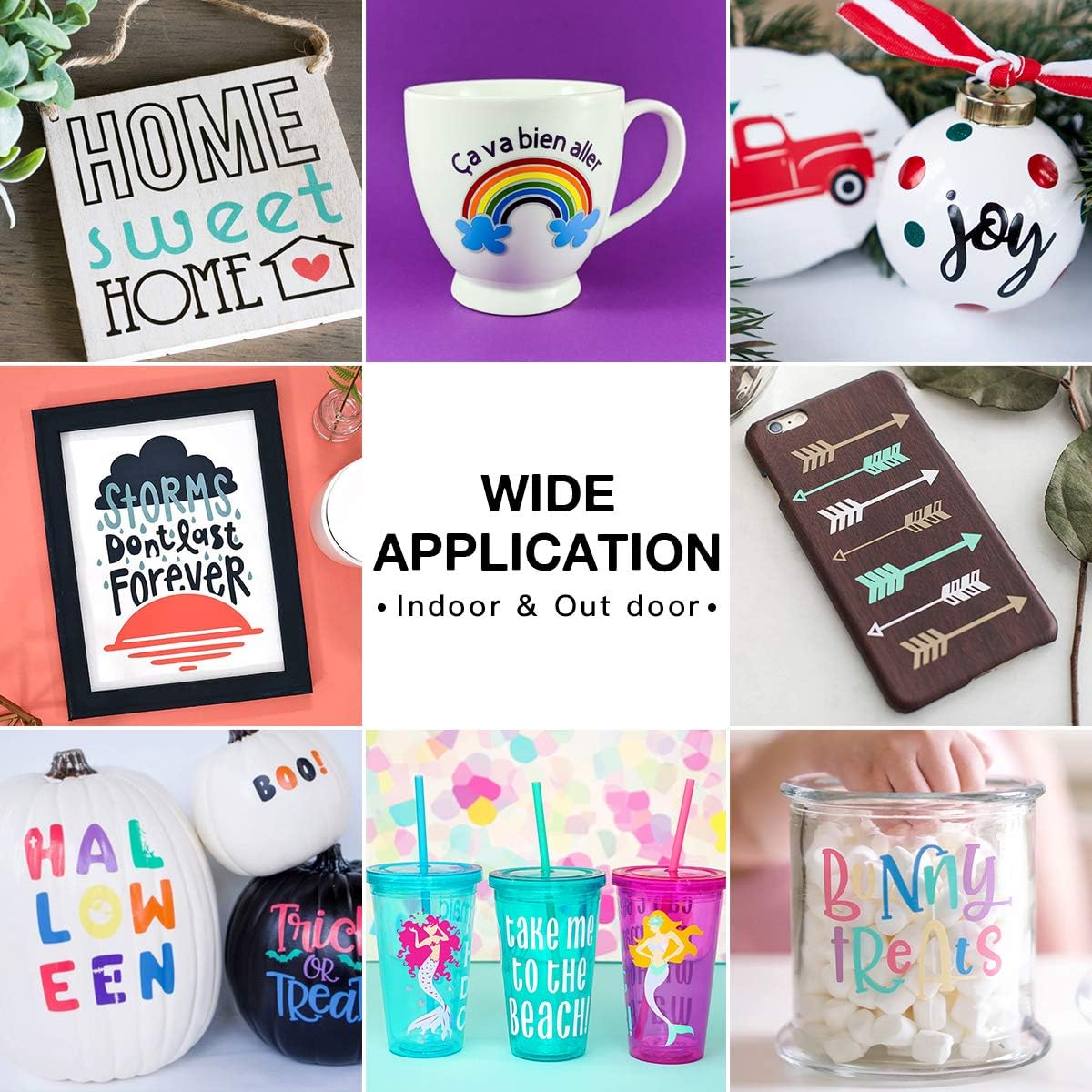 HTVRONT Transfer Tape for Vinyl- 5.5" x 50 FT w/Red Alignment Grid for Adhesive Vinyl, Silhouette Cameo Transfer Paper for Vinyl for Decals,Signs, Windows, Stickers