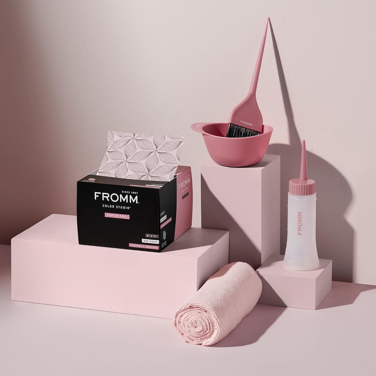 Fromm Pop Up Hair Foils, Light Pink Foils, Cosmetology Supplies, Hairstylist Essentials, Lightweight, Ideal for Highlighting and Coloring, Precut, 5" x 11", 500 Foil Sheets