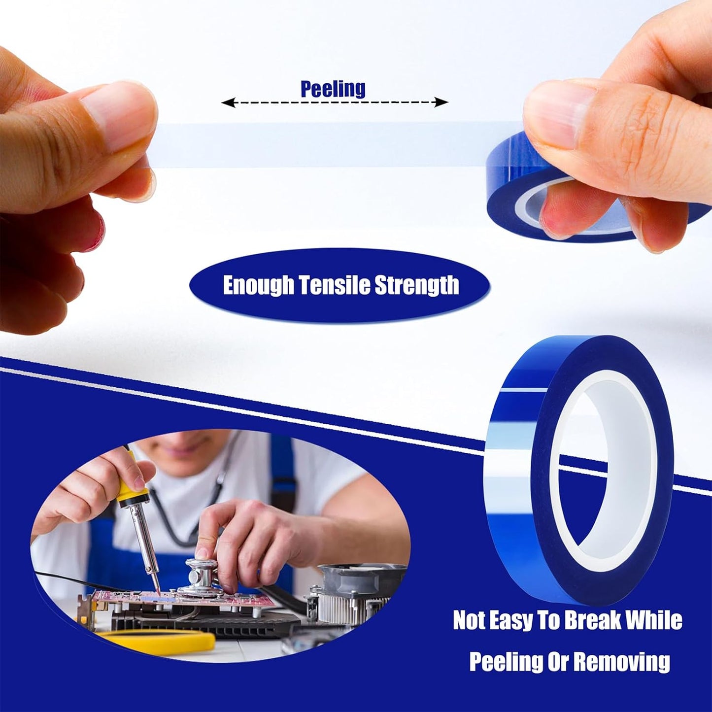 12 Rolls 10mm x16m(52FT) Blue Heat Tape High Temperature Heat Resistant Tape Heat Transfer Tape for Heat Sublimation Press Vinyl,No Residue