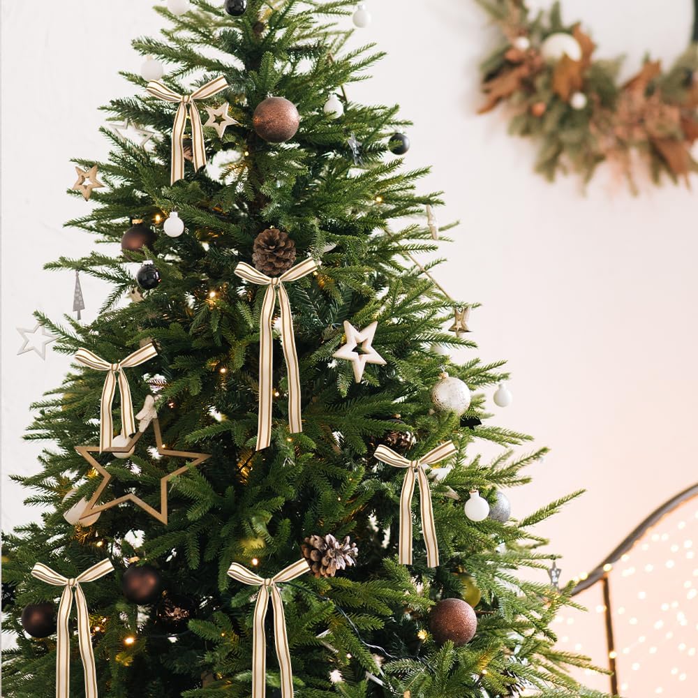 10 Yards × 3/5 Inch Golden Natural Cotton Ribbon, Double Sided Webbing Straps Ribbons, Birthday Wedding Valentines Ribbons for Crafting, DIY Sewing, Gift Wrapping