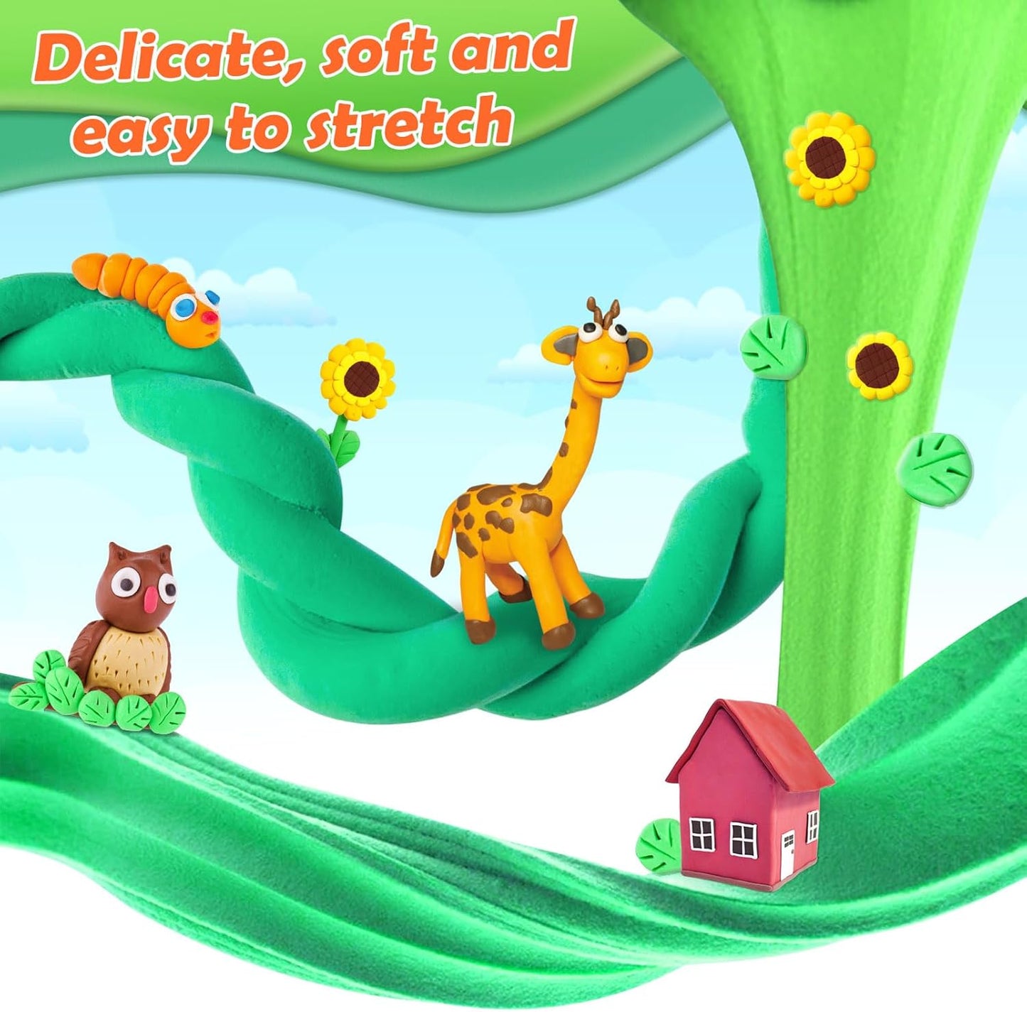 ESSENSON Air Dry Clay 120 Colors, Modeling Clay for Kids, DIY Molding Magic Clay, Gift for Kids