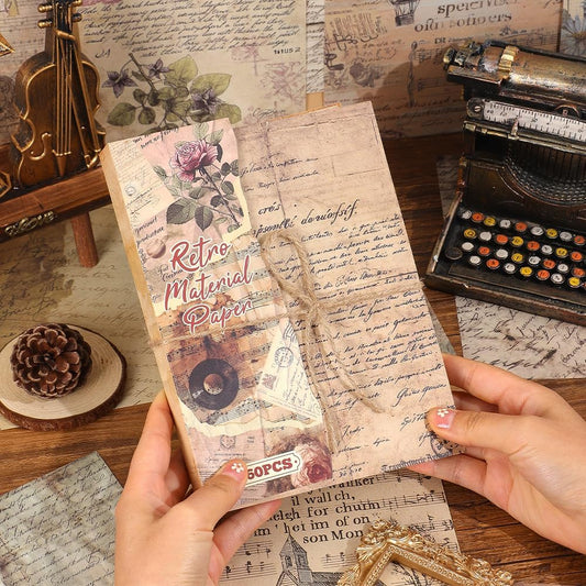 icceemee 160 Sheets of Retro Manuscript Scrapbook Paper, journaling Scrapbook Supplies Craft Collage Paper Set, Junk Journal Bullet Journal Poster Room Decor for Card Making Decorative Gifts